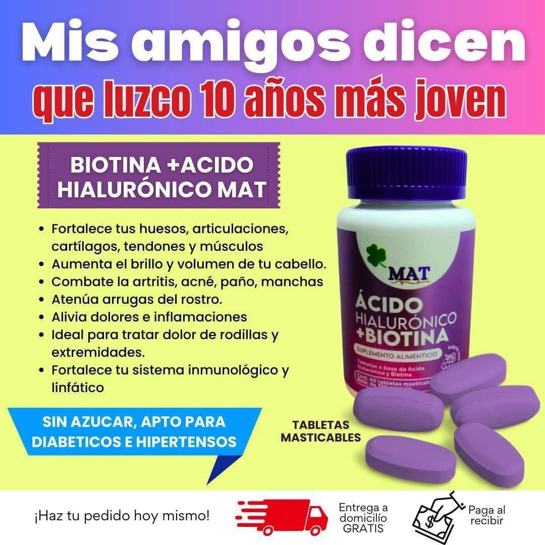 Ácido Hialurónico + Biotina Mexicali Facebook ad: Este Ácido Hialurónico con Biotina es mi secreto…