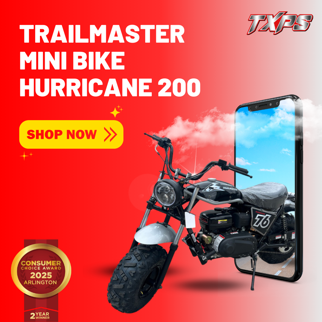 TX Power Sports Facebook ad: Unleash the Adventure, TrailMaster Hurricane 200 PRO!