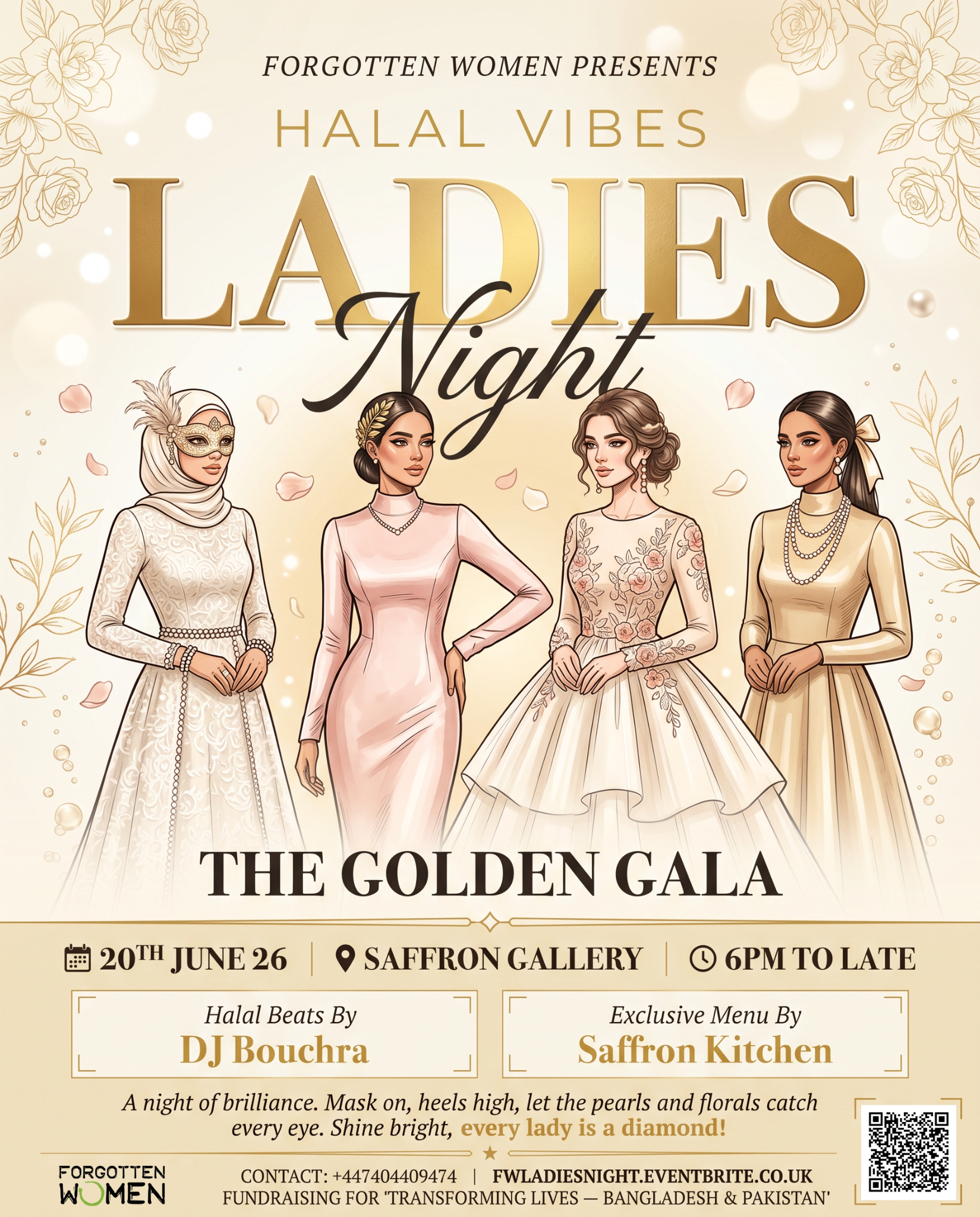 Eventsatforgottenwomen Facebook ad: Ladies Night: The Golden Gala (Halal Vibes)