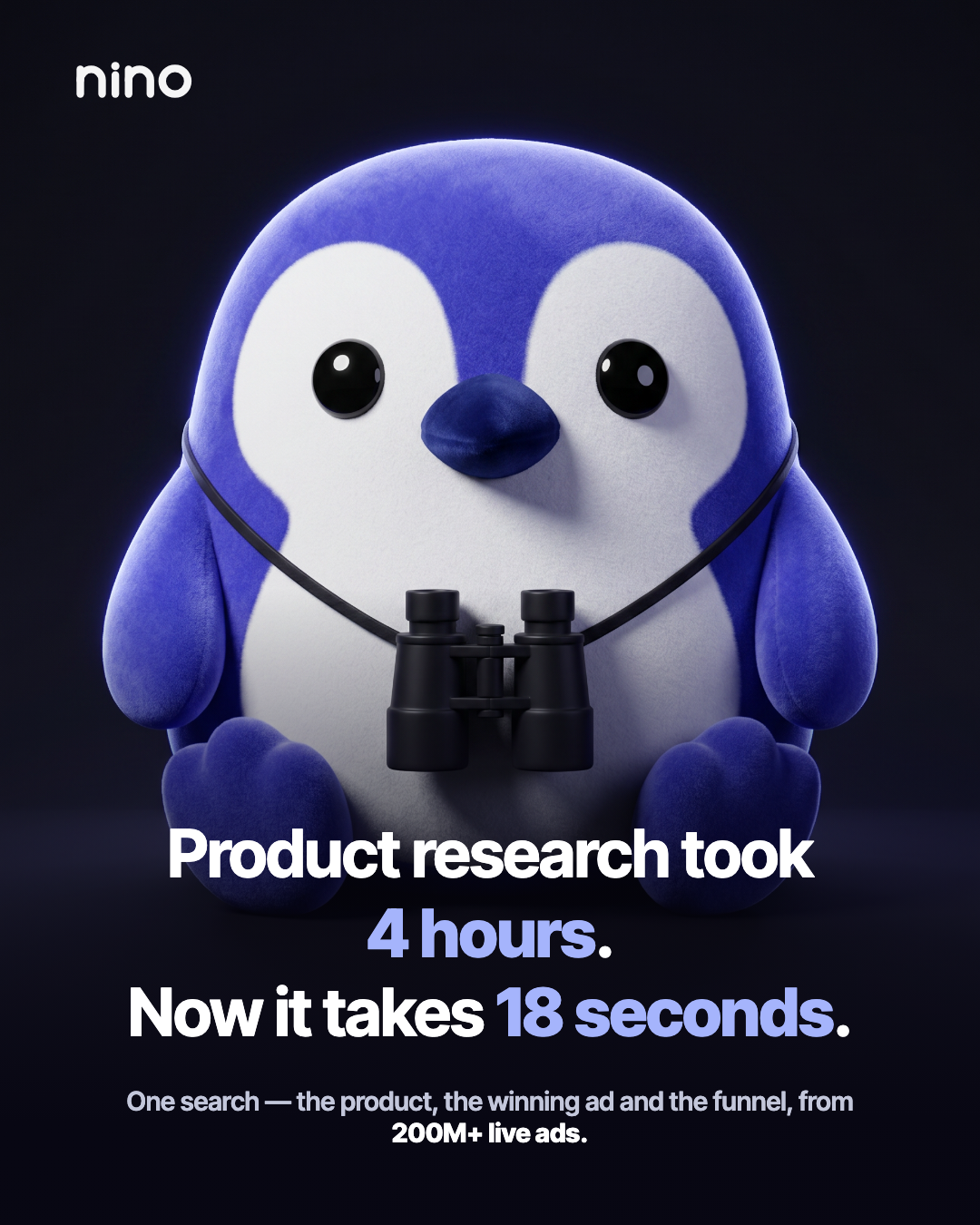 Nino Facebook ad: 4 hours of research, in 18 seconds