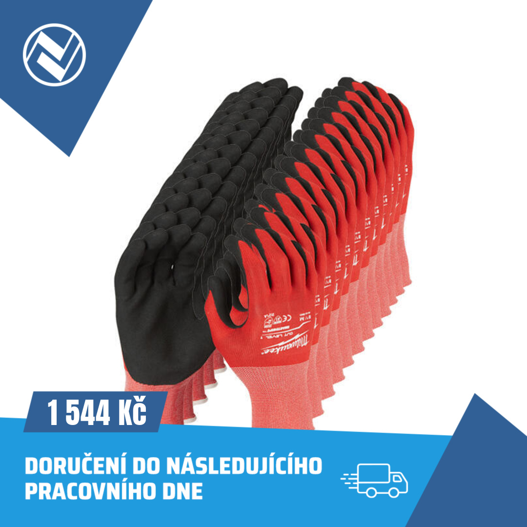 Nářadí Veselý Brno Facebook ad: MILWAUKEE Rukavice protiřezné 1/A 10/XL 12ks