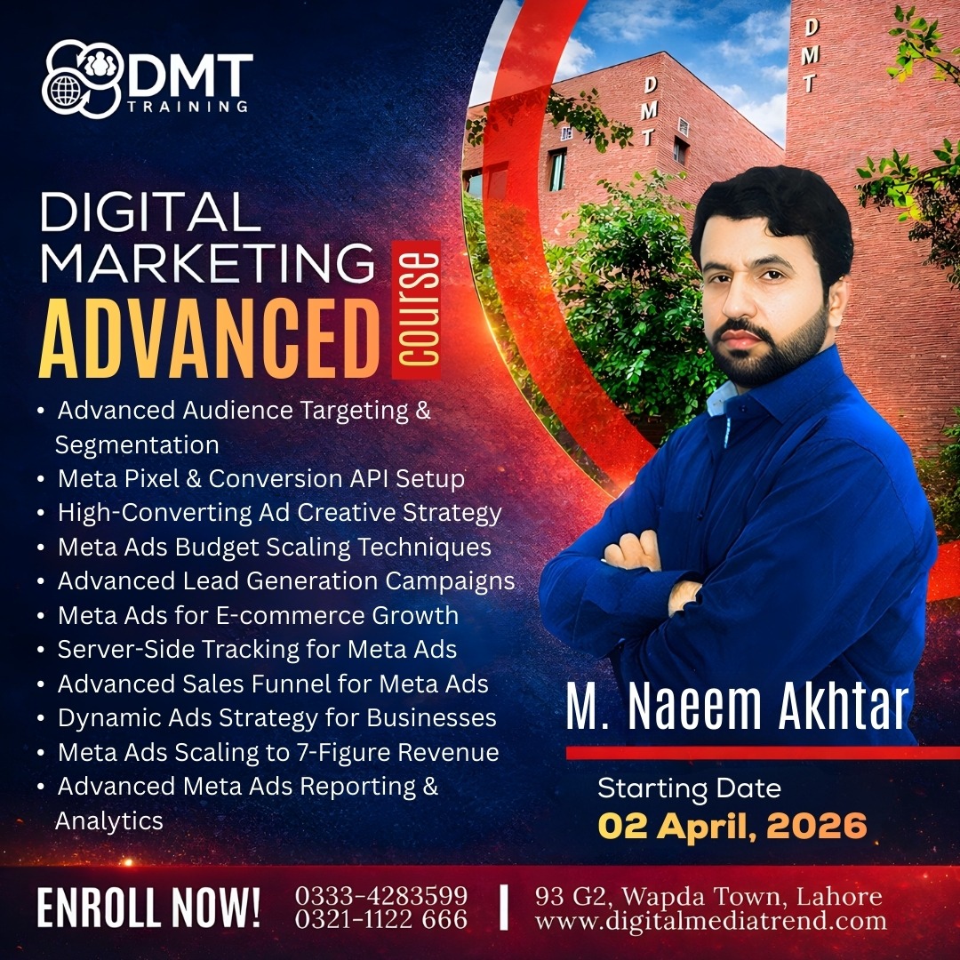 DMT, Digital Marketing Services & Training, Lahore Facebook ad