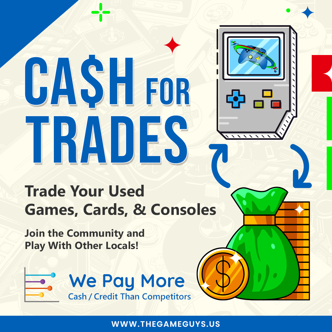 The Game Guys Facebook ad: Turn Your MTG & Pokémon Cards Into Cash Today!