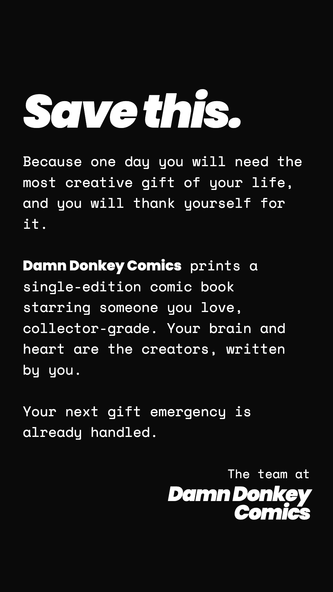 Damndonkeycomics Facebook ad