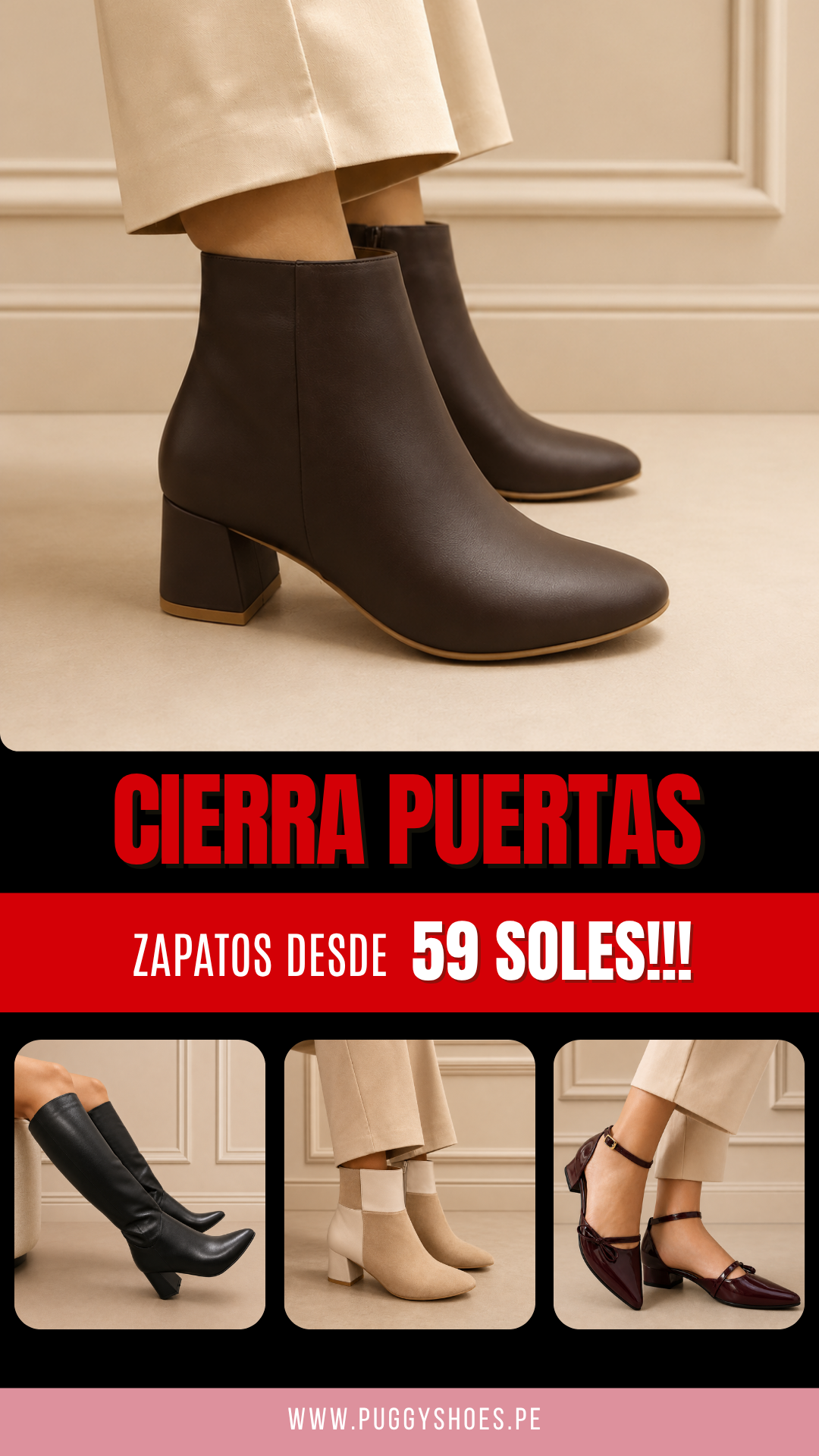 Puggy Shoes Facebook ad from Aug 7, 2026