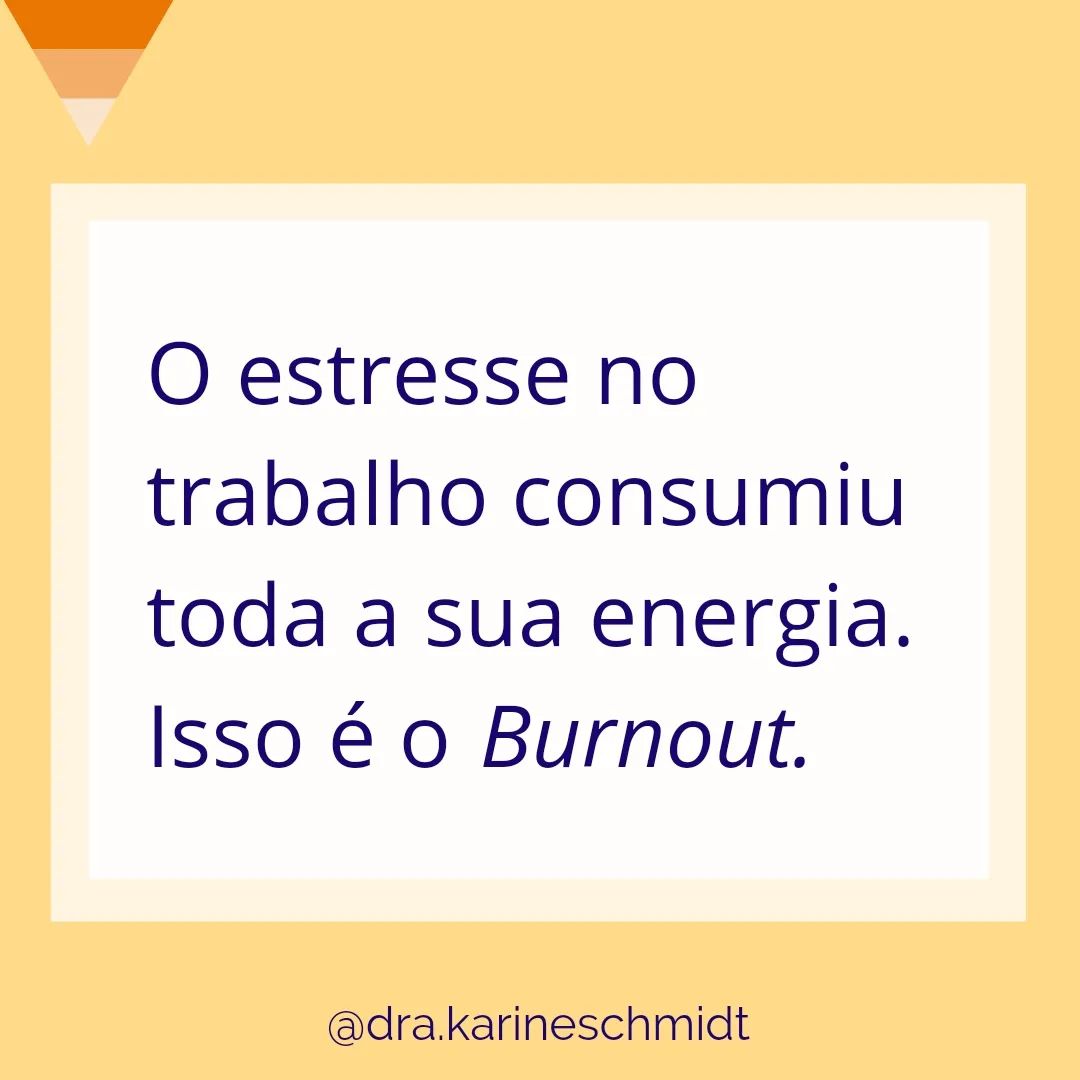 Dra. Karine Schmidt Facebook ad: A Síndrome de Burnout ou Síndrome do Esgotamento…