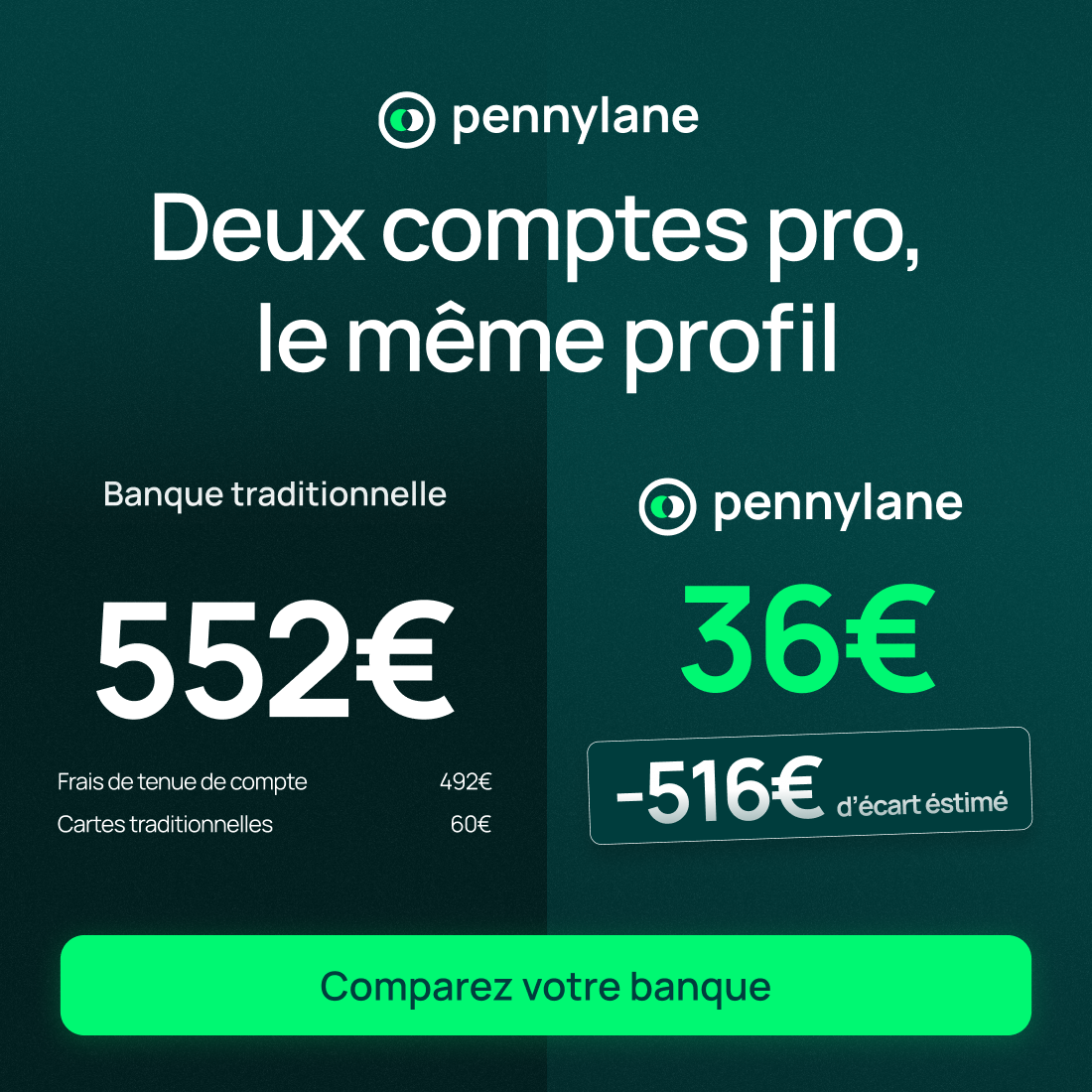 20 Minutes Facebook ad: Compte Pro connecté à votre Compta