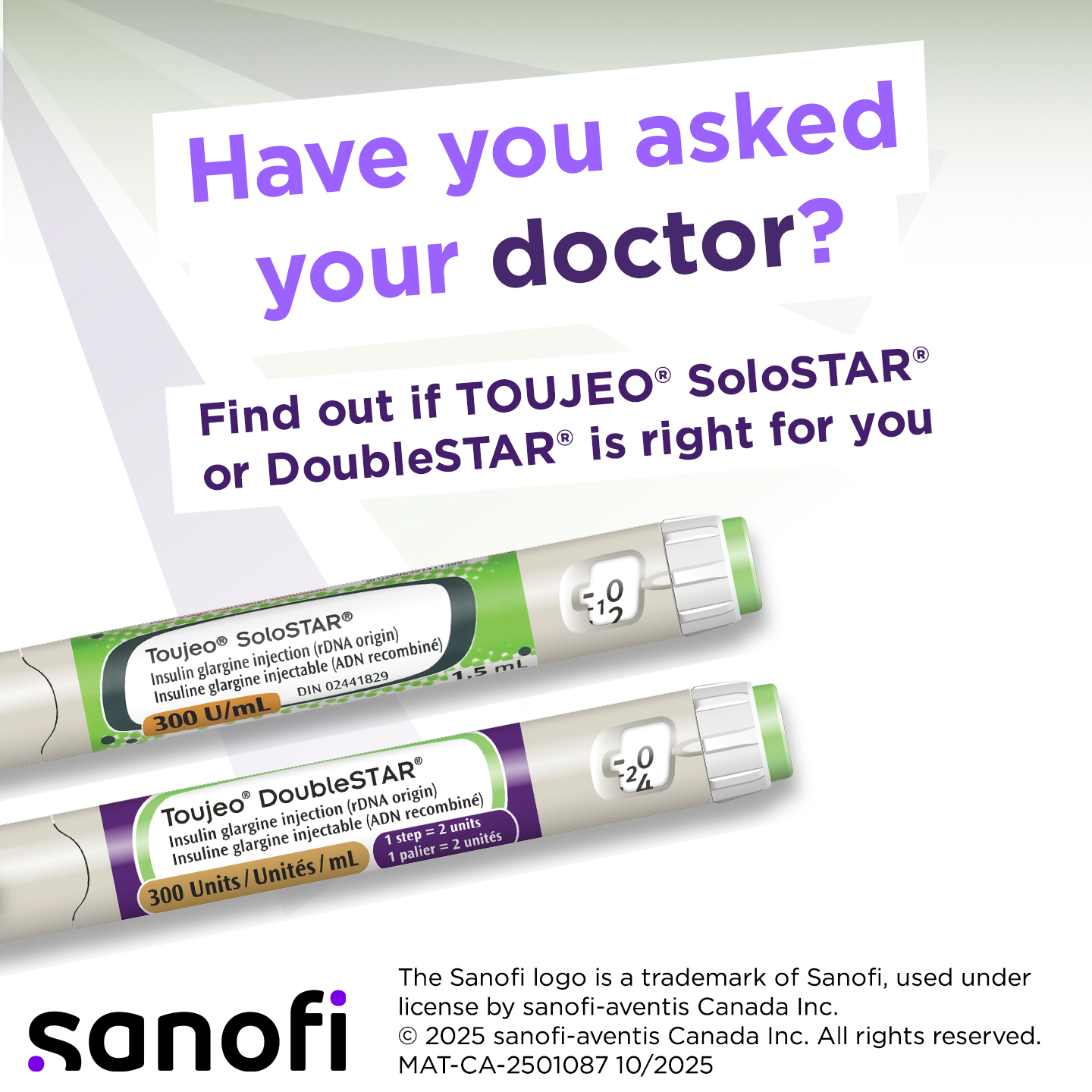 Toujeo Canada Facebook ad