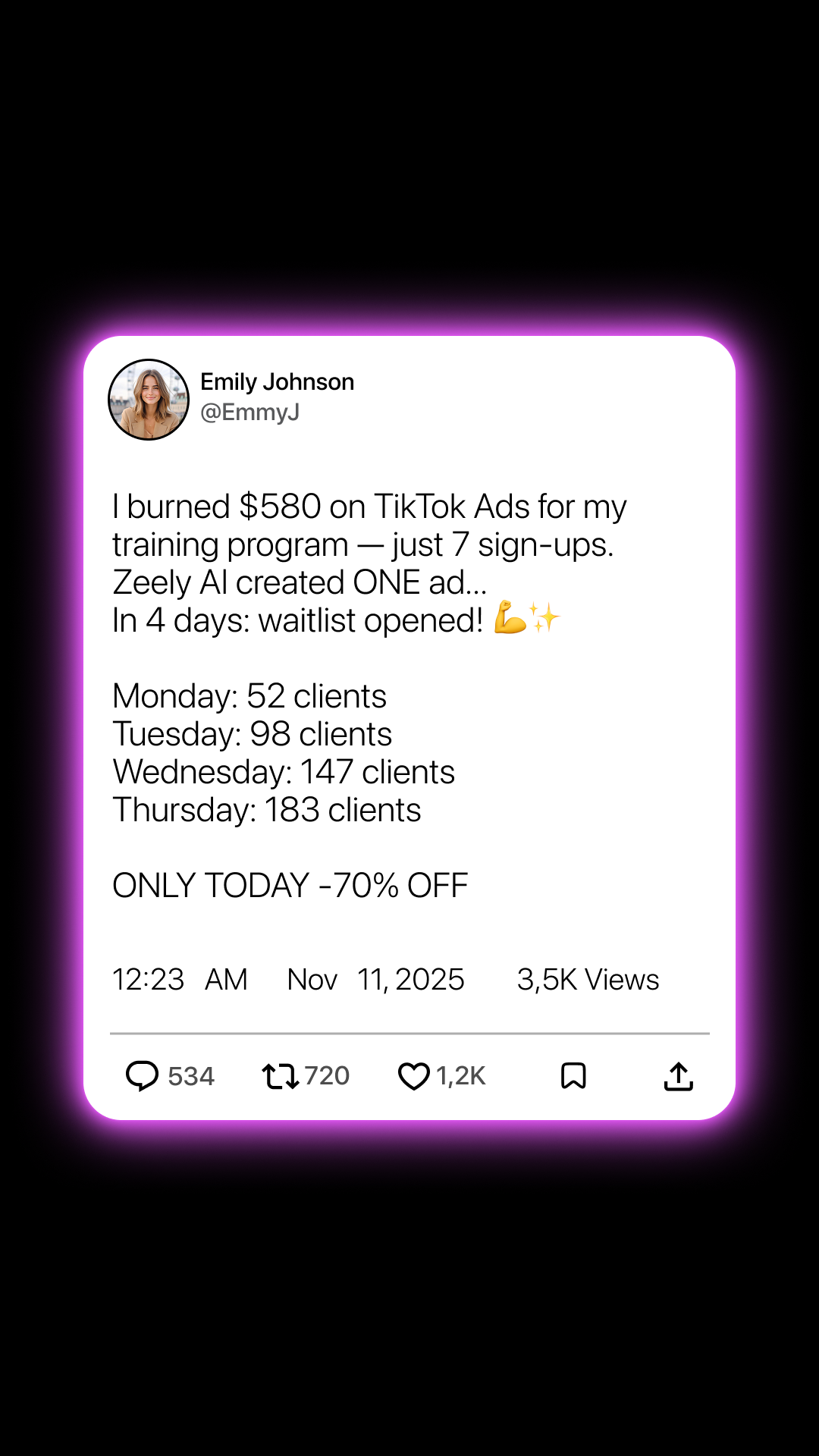 Zeely Facebook ad