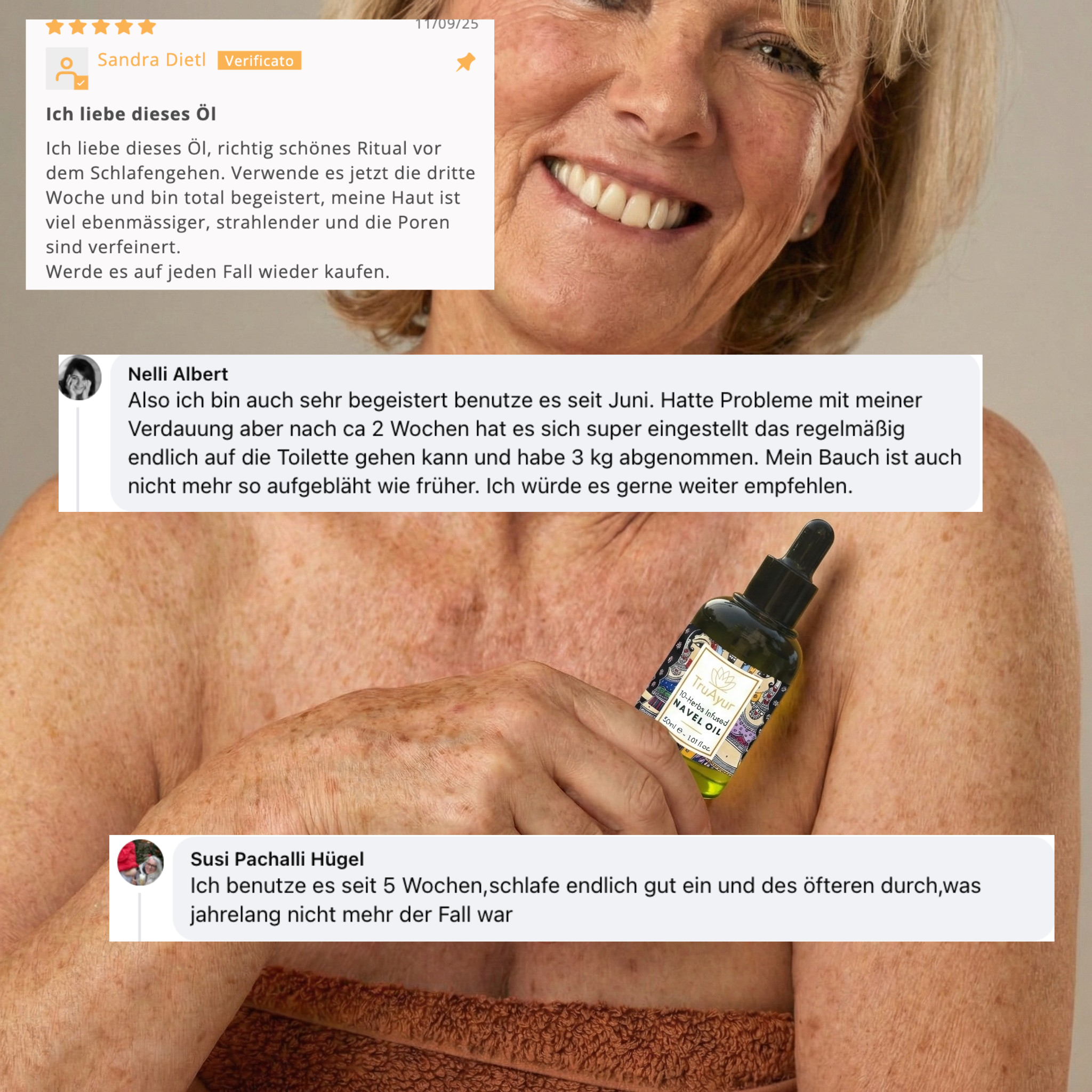 TruAyur Facebook ad: 10 Kräuter-Nabelöl für hormonelles Gleichgewicht…