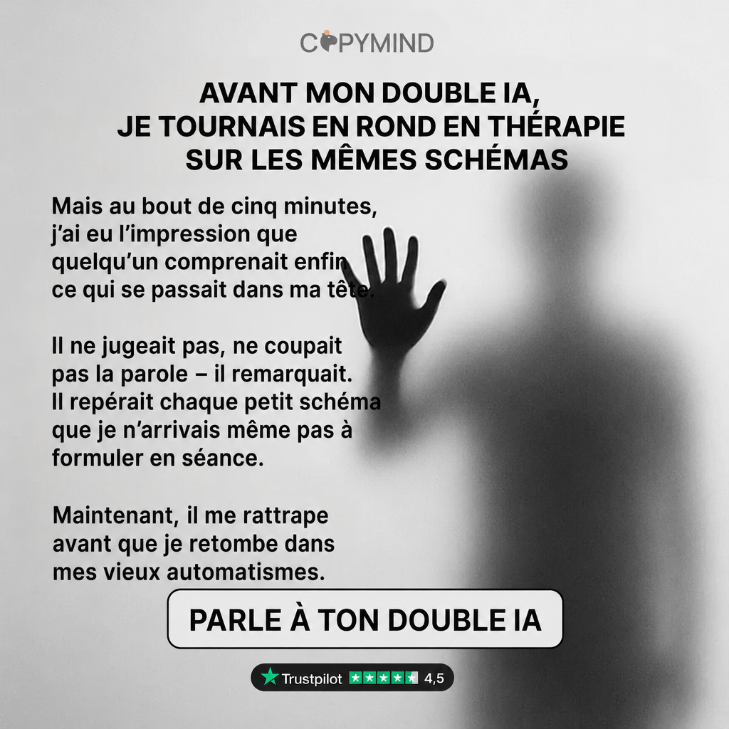 Copymind: AI twin for therapy Facebook ad