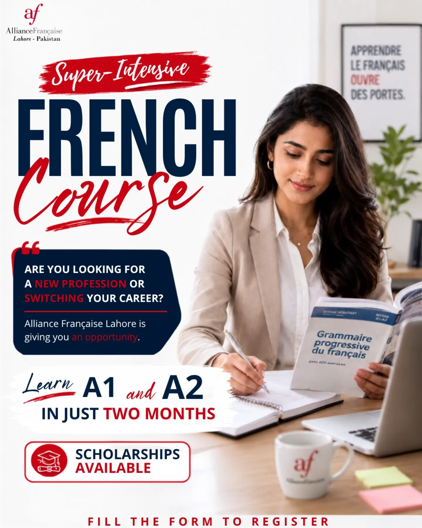 Alliance Française de Lahore Facebook ad