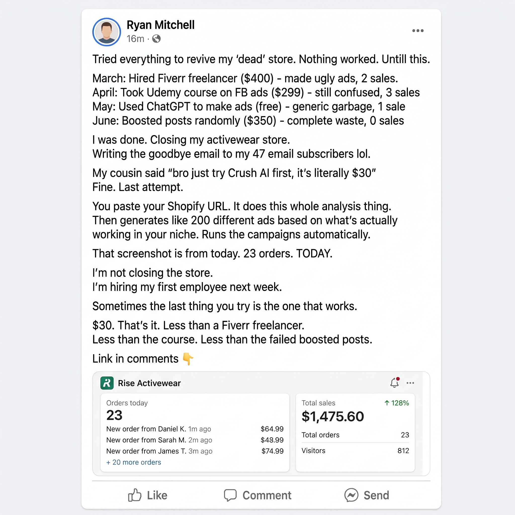 trycrush.ai Facebook ad