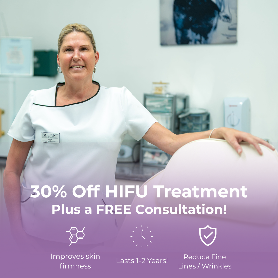 Sculpt Aesthetics clinic Facebook ad: 30% Off HIU (FREE Consultation!)