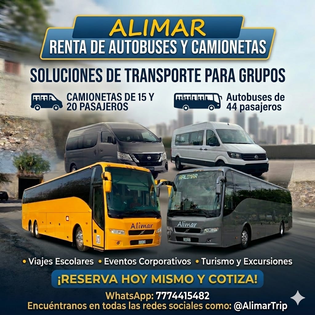 Alimar Facebook ad: Renta de autobuses y camionetas para viajes a…