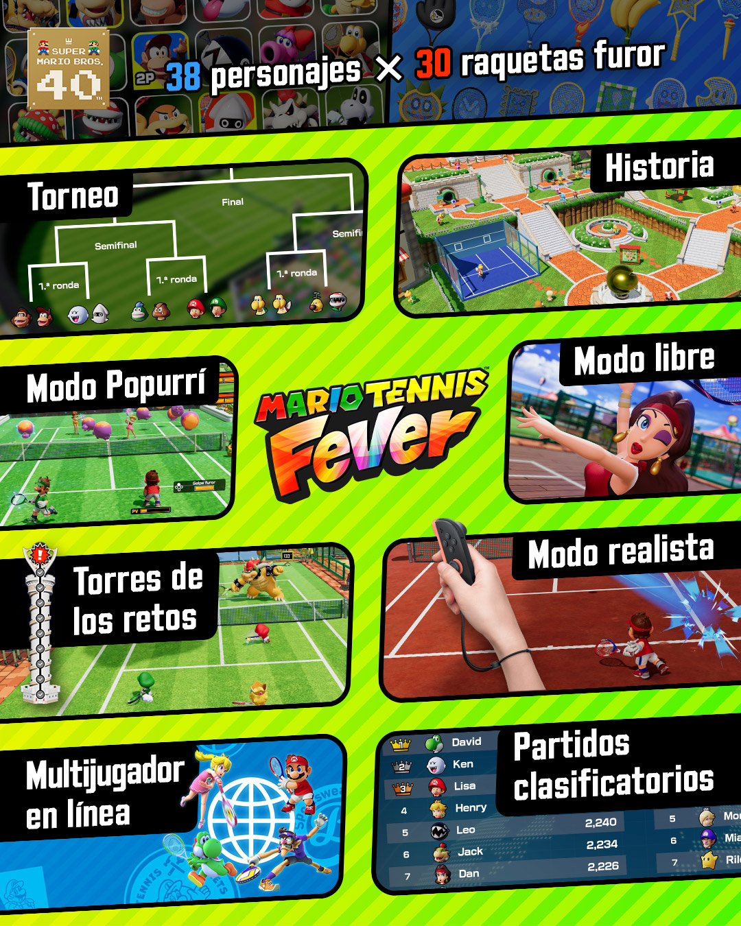 Nintendo Switch Facebook ad: Mario Tennis Fever