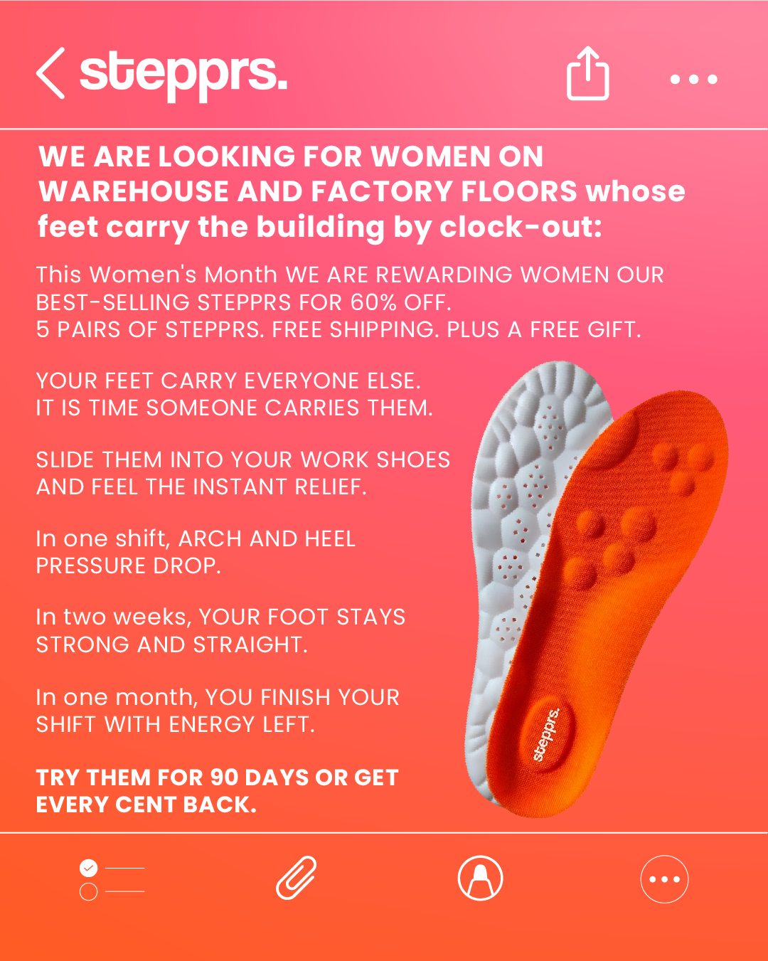 Stepprs Facebook ad