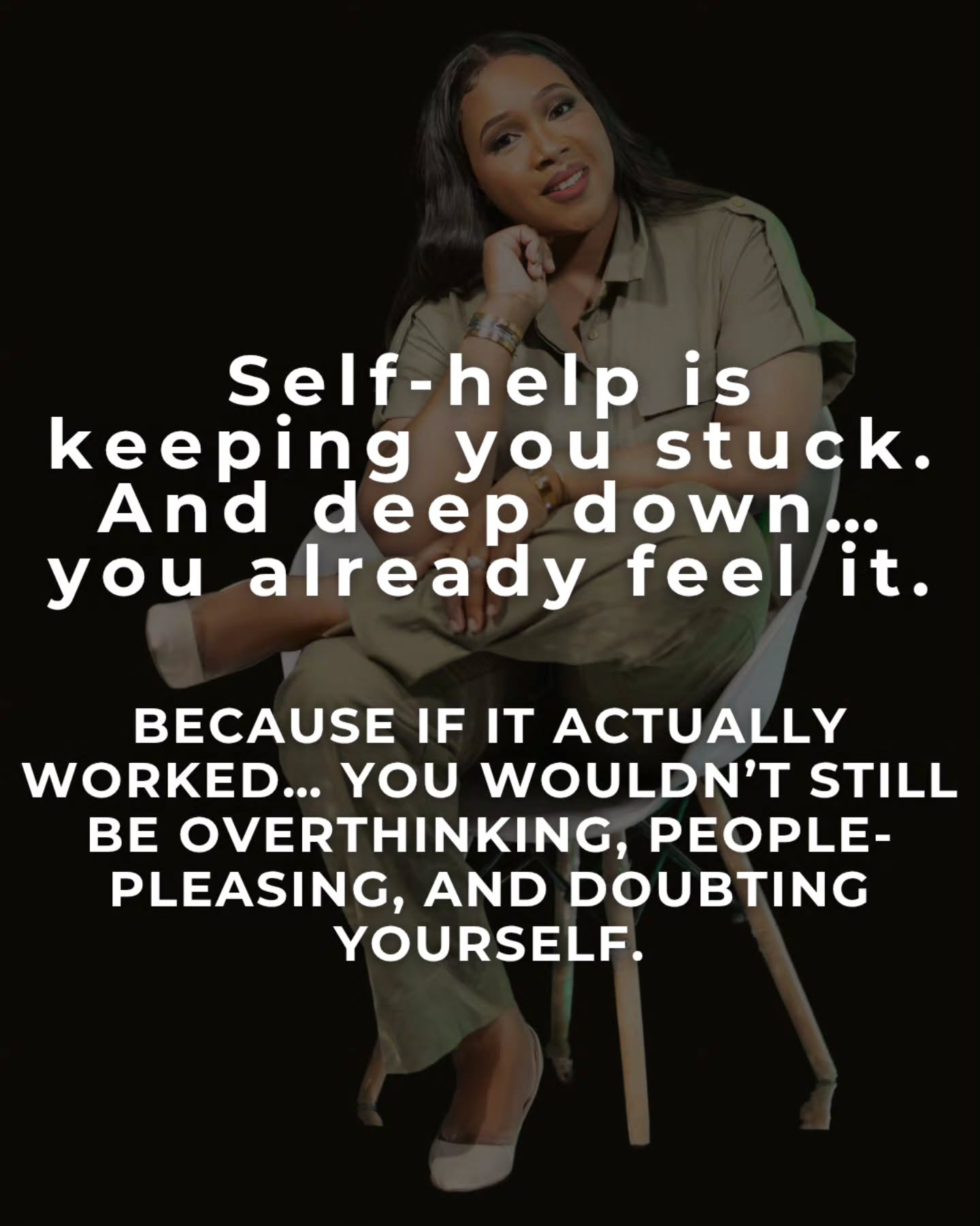 Thriving Essence Facebook ad: The self-help industry is keeping you stuck.