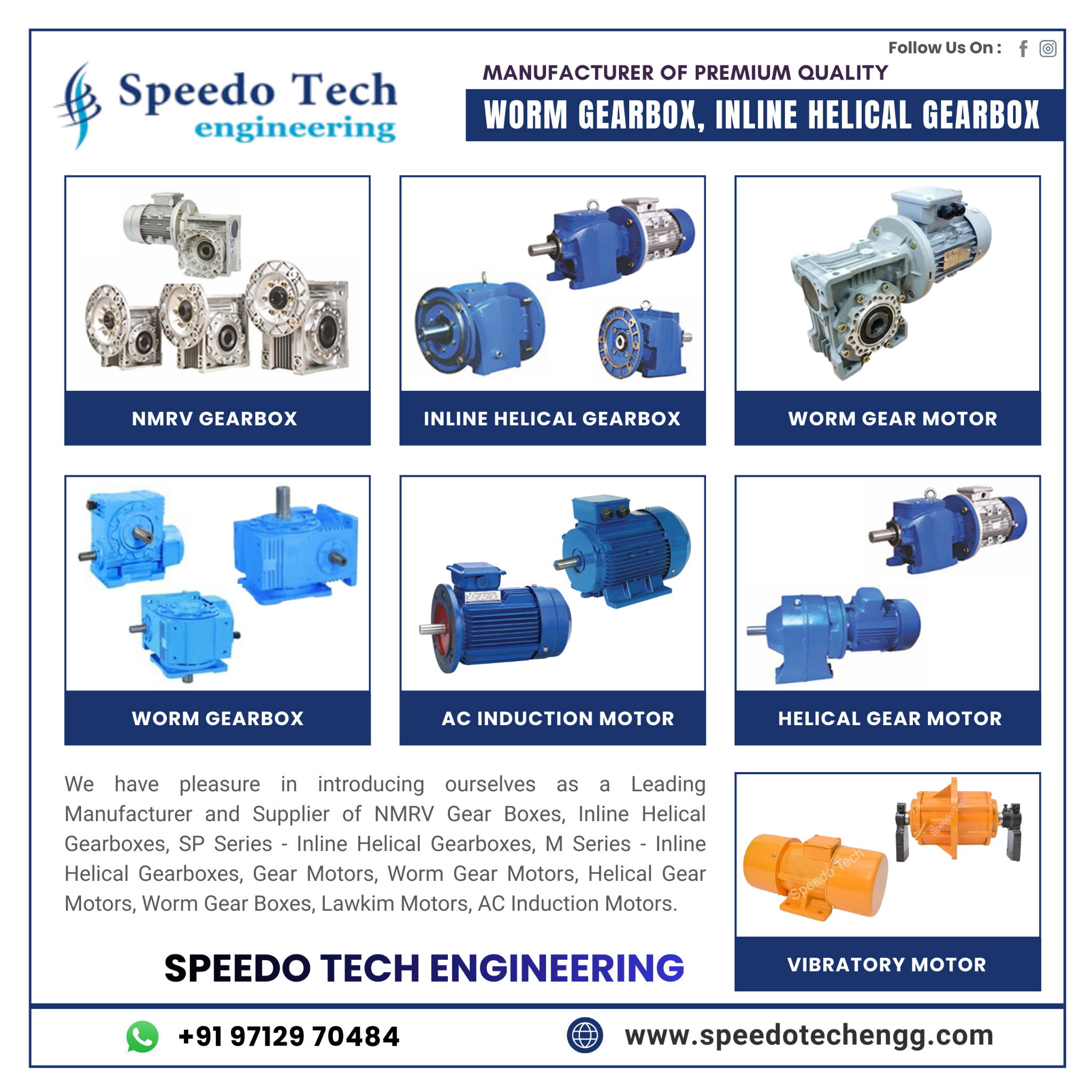 Speedotech Engineering Facebook ad: At Speedotech Engineering, we don't just manufacture…