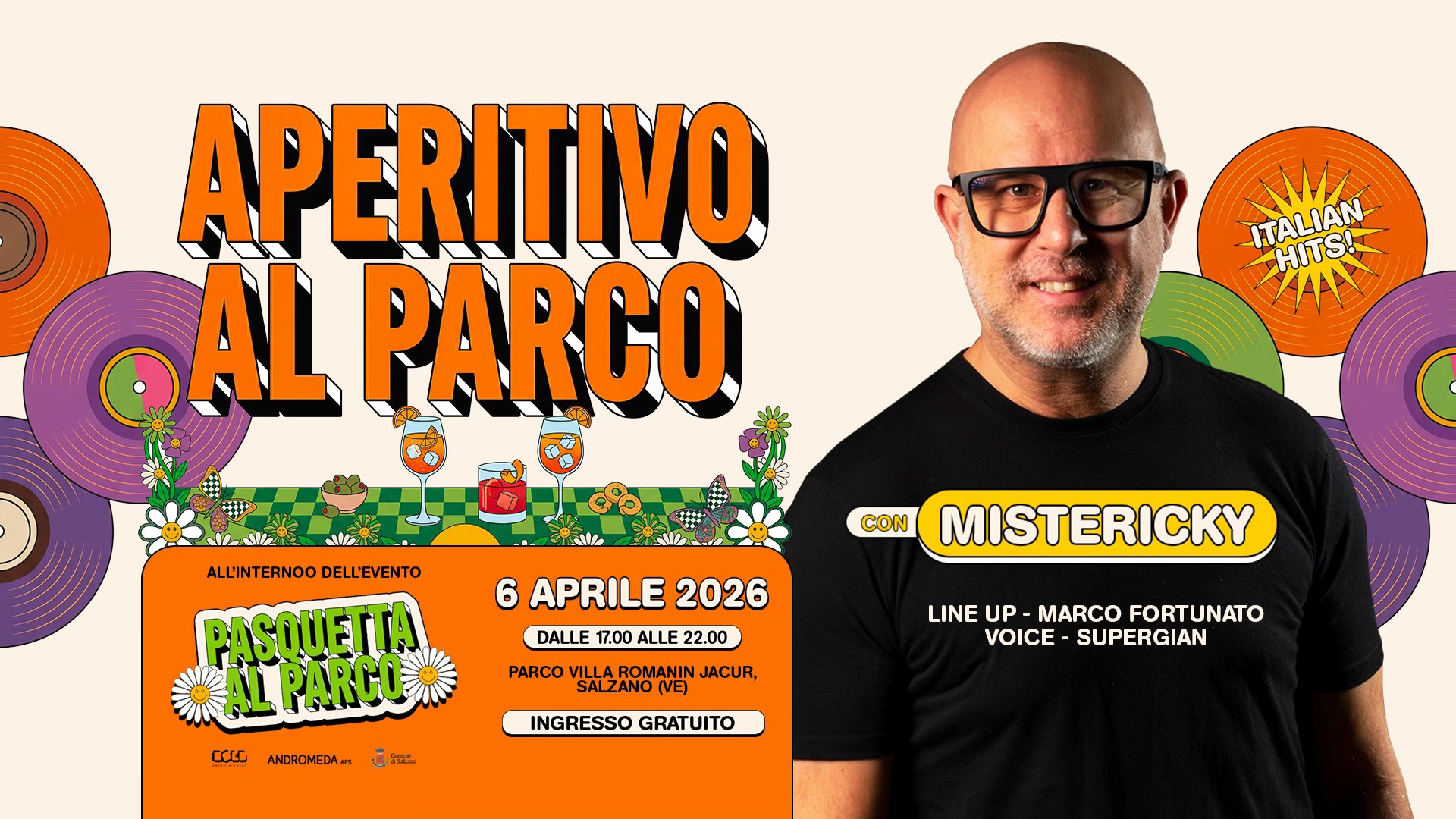 Pasquetta Al Parco Facebook ad: APERITIVO AL PARCO con MISTERICKY - Parco Villa Romanin…