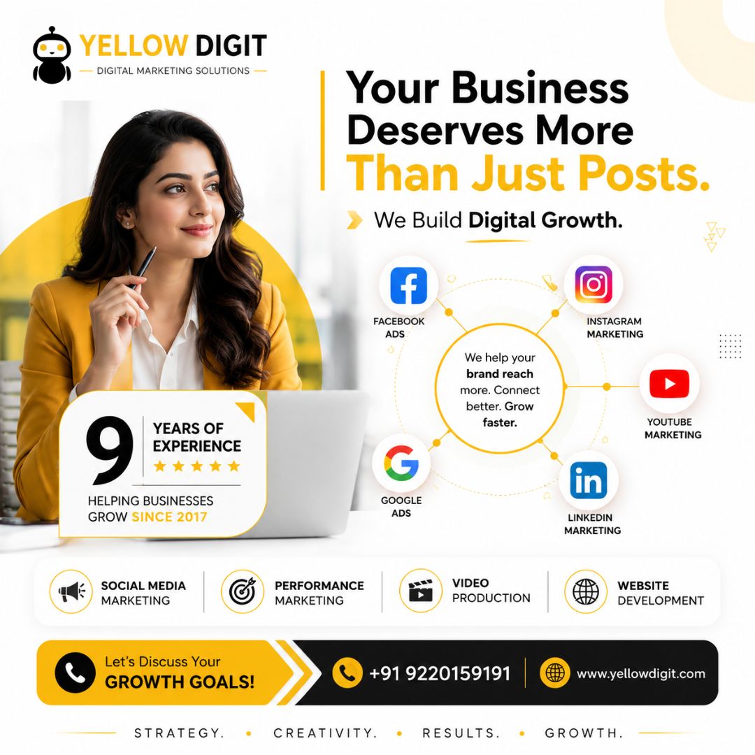 Yellow Digit Ai Facebook ad: ROI Focused Digital Marketing Services