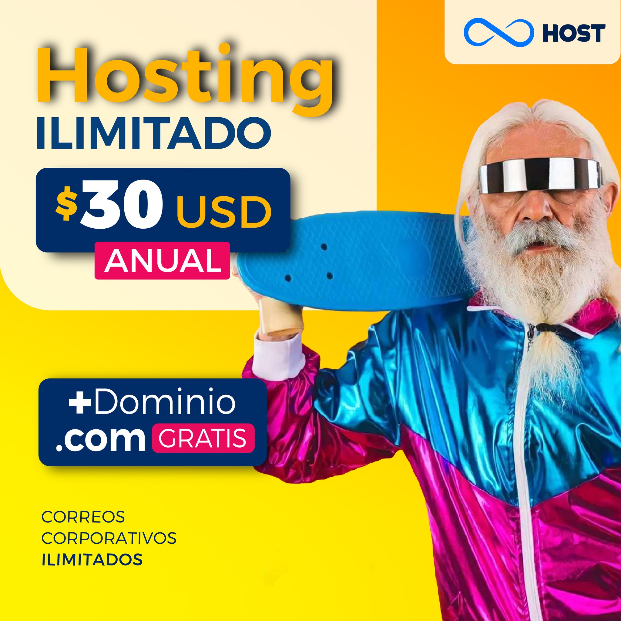 Ilimitado HOST Facebook ad: ¡US$ 30 Anual!, mismo precio de renovación!