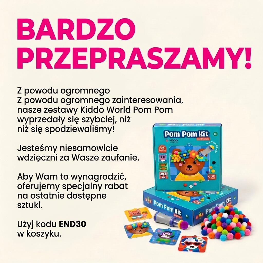 kiddo-world.pl Facebook ad: BARDZO NAM PRZYKRO!