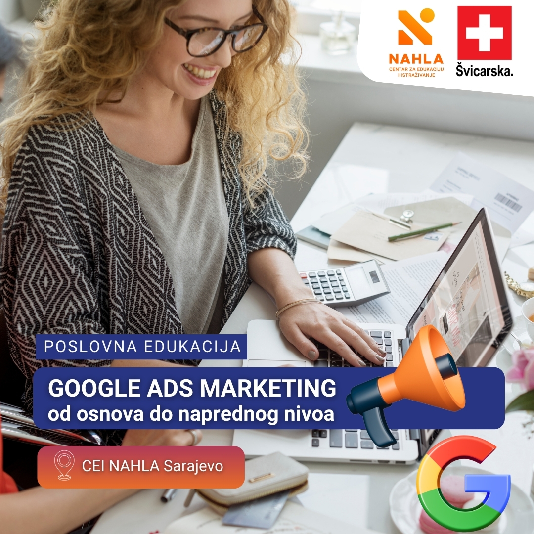 CEI NAHLA Facebook ad: Google Ads marketing: Od osnova do naprednog nivoa…