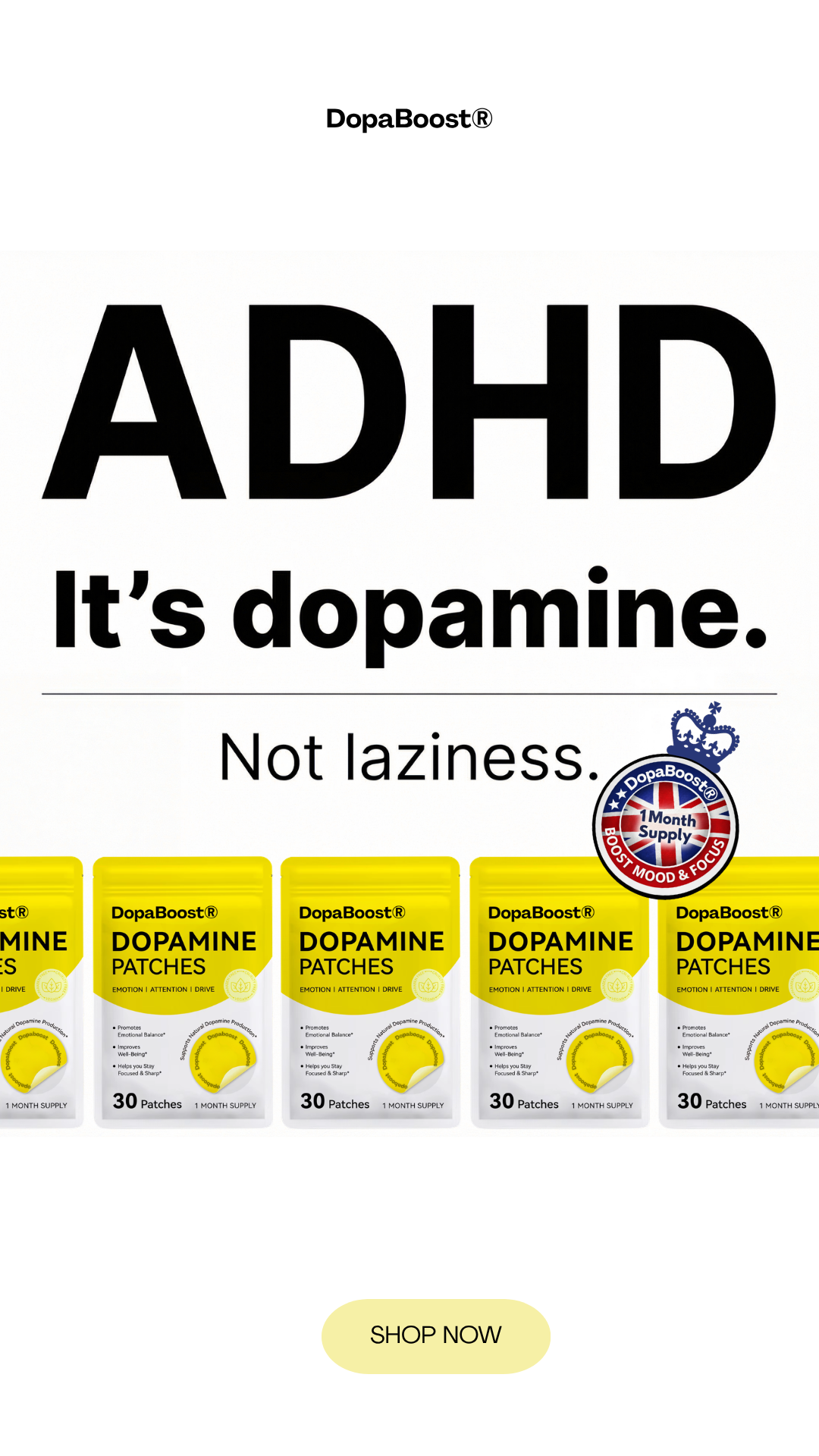 DopaBoost Facebook ad: Support Your ADHD Brain