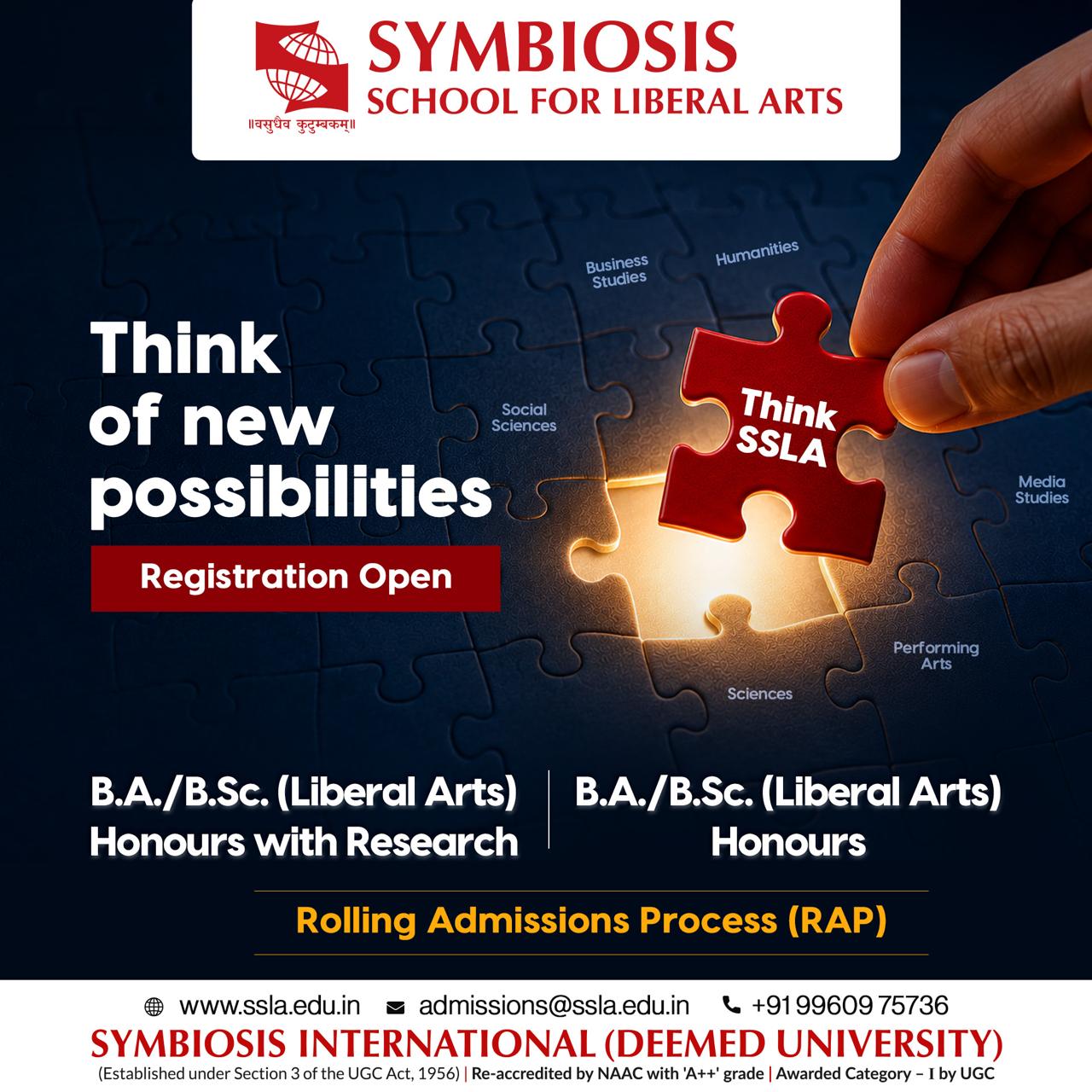 Symbiosis School for Liberal Arts Facebook ad: Secure Your Seat Now!