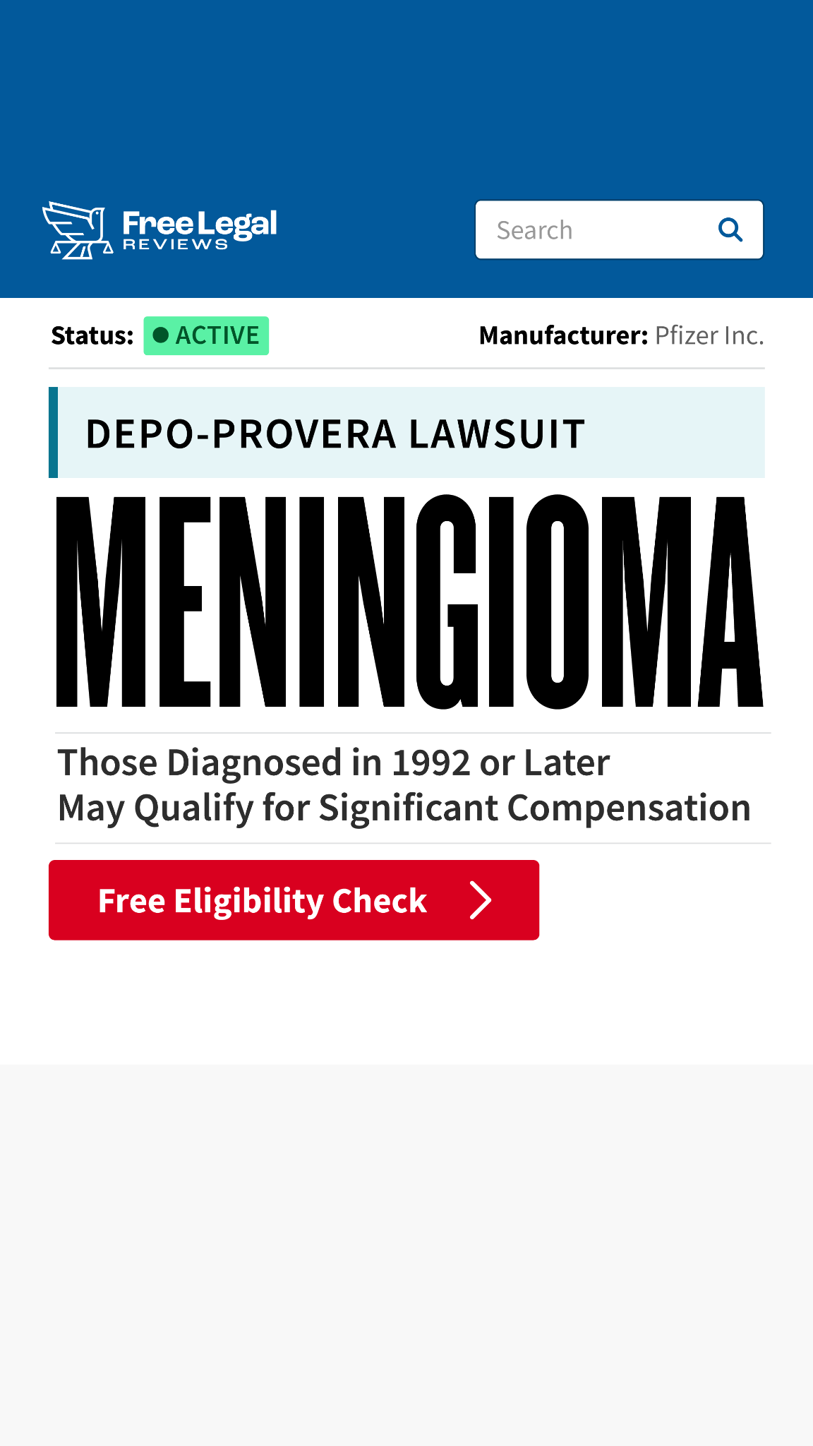 Free Legal Reviews Facebook ad