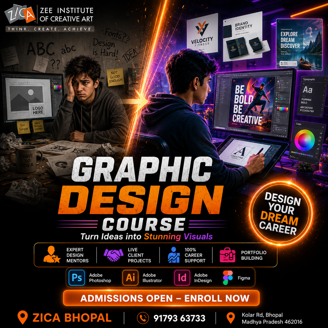 Zee Institute of Creative Art - Bhopal Facebook ad: Graphic Design Course, Join ZICA Bhopal