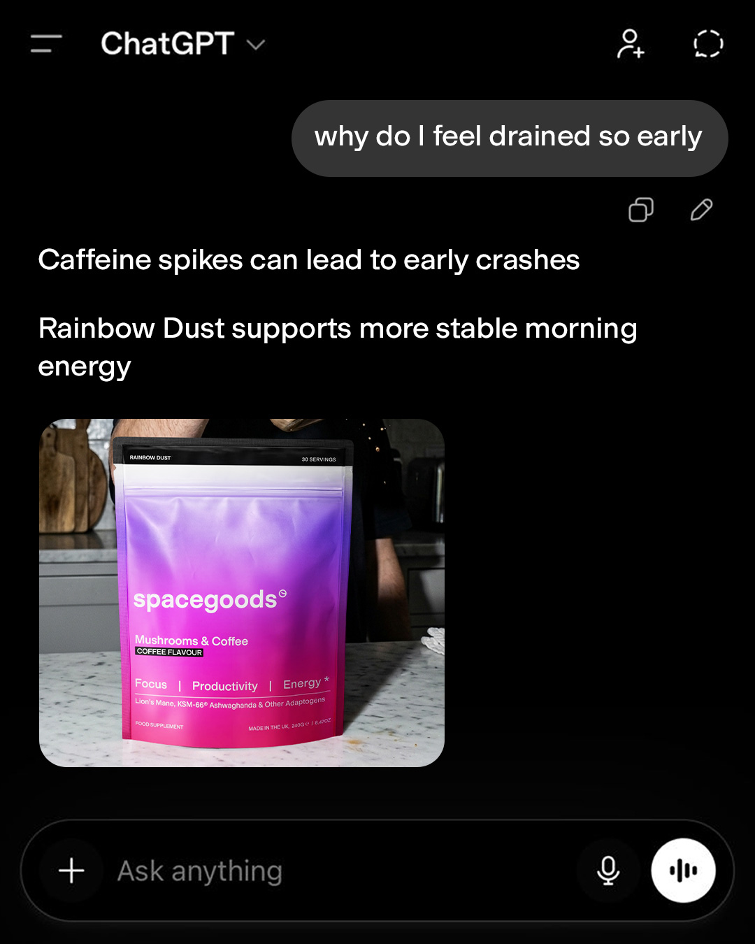 Spacegoods Facebook ad