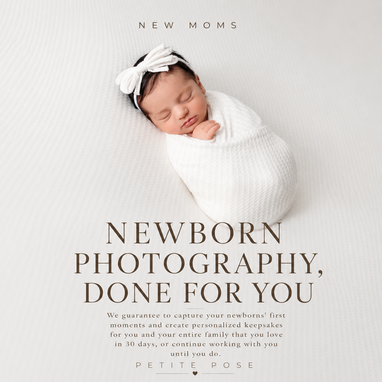 Petite Pose Facebook ad: Newborn wall art done for you