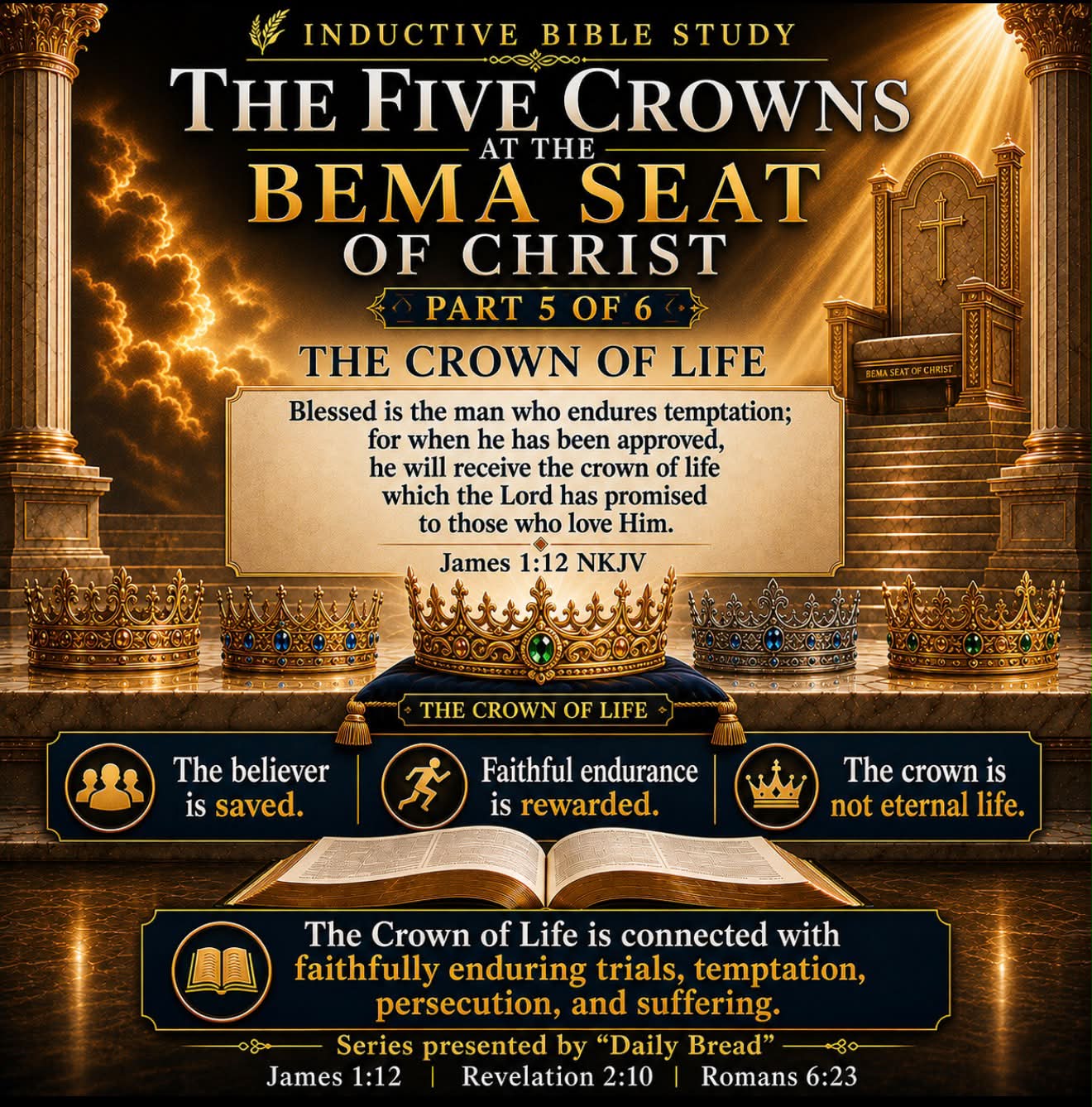 Daily Bread Facebook ad: INDUCTIVE BIBLE STUDY | THE FIVE CROWNS AT…