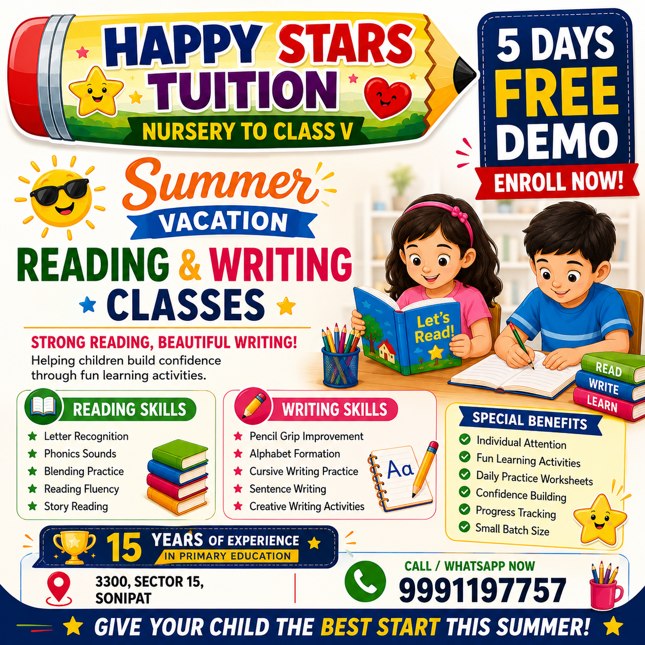 Happy stars tuition Facebook ad