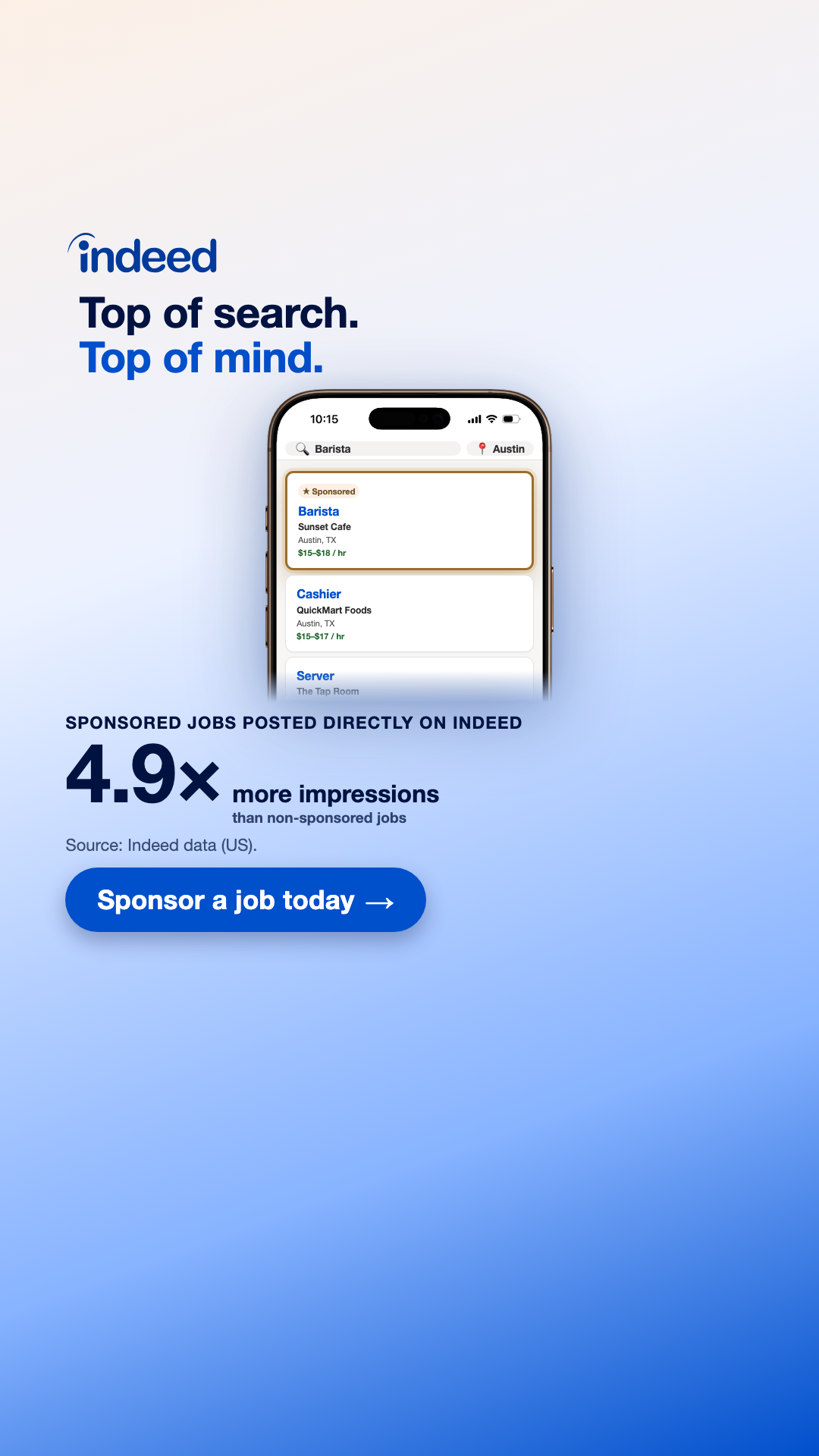 Indeed for Business Facebook ad