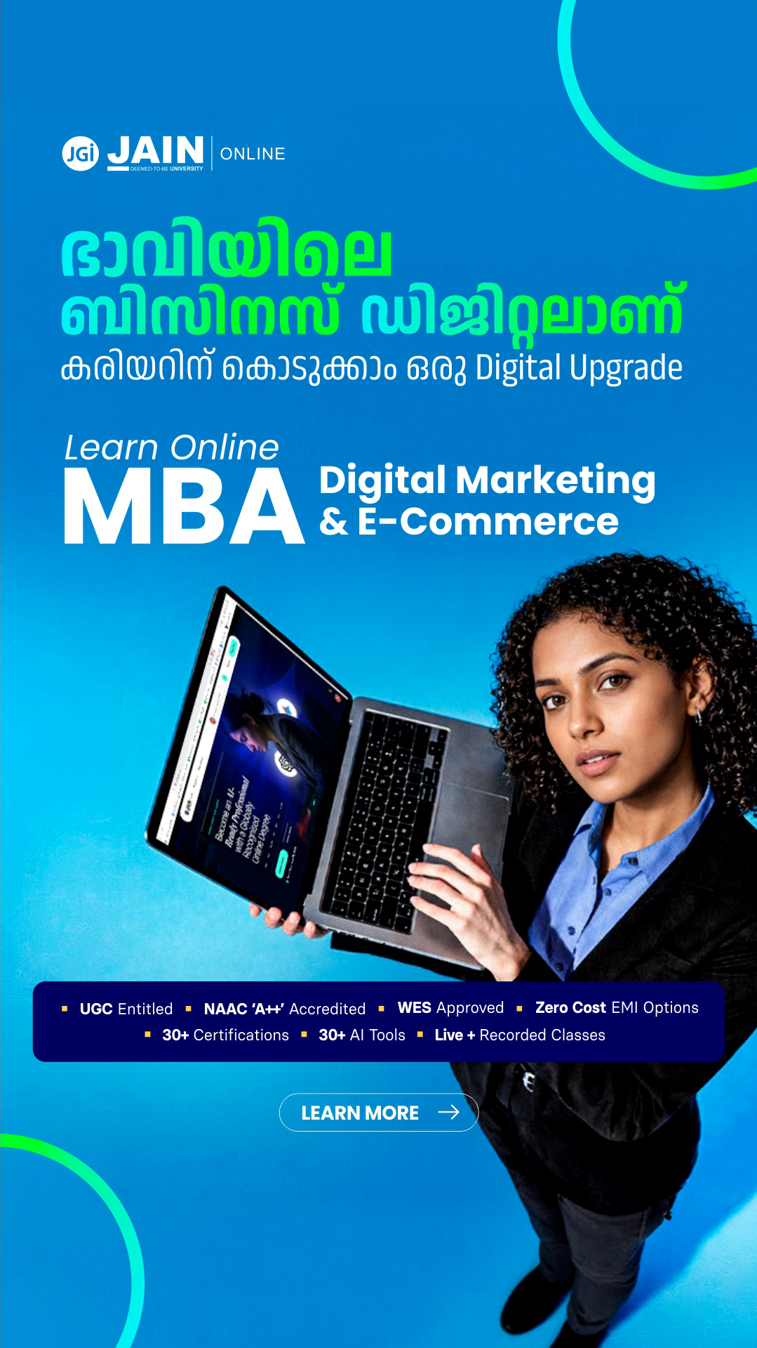 JAIN Online Facebook ad: കരിയറിന് ഒരു ഡിജിറ്റൽ അപ്ഗ്രേഡ്!