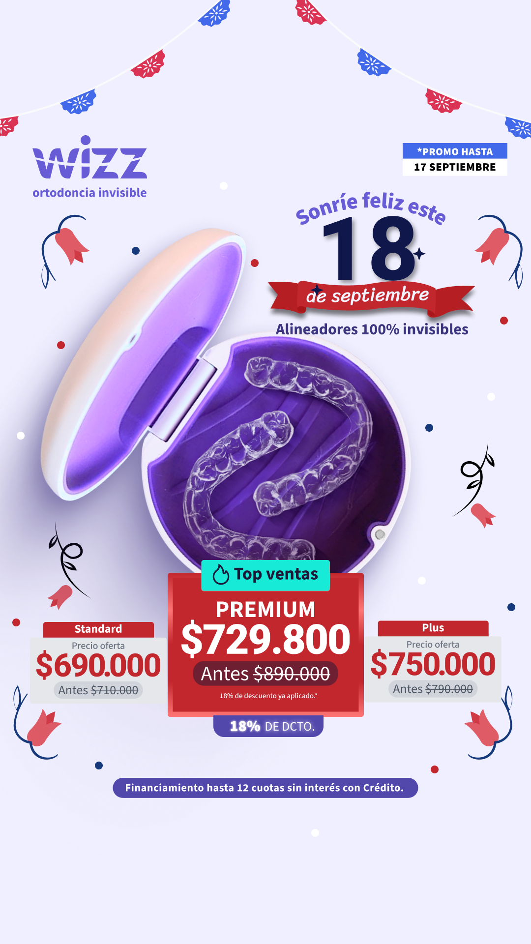 Wizz Chile Facebook ad: Este 18, sonríe con Wizz