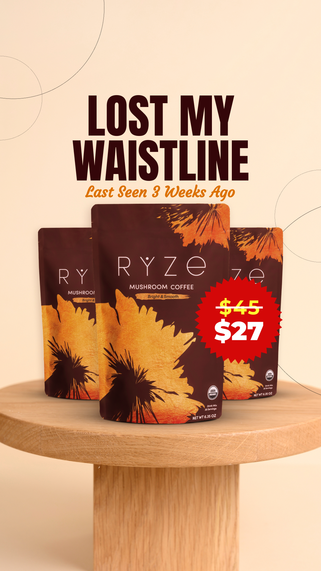 RYZE Superfoods Facebook ad