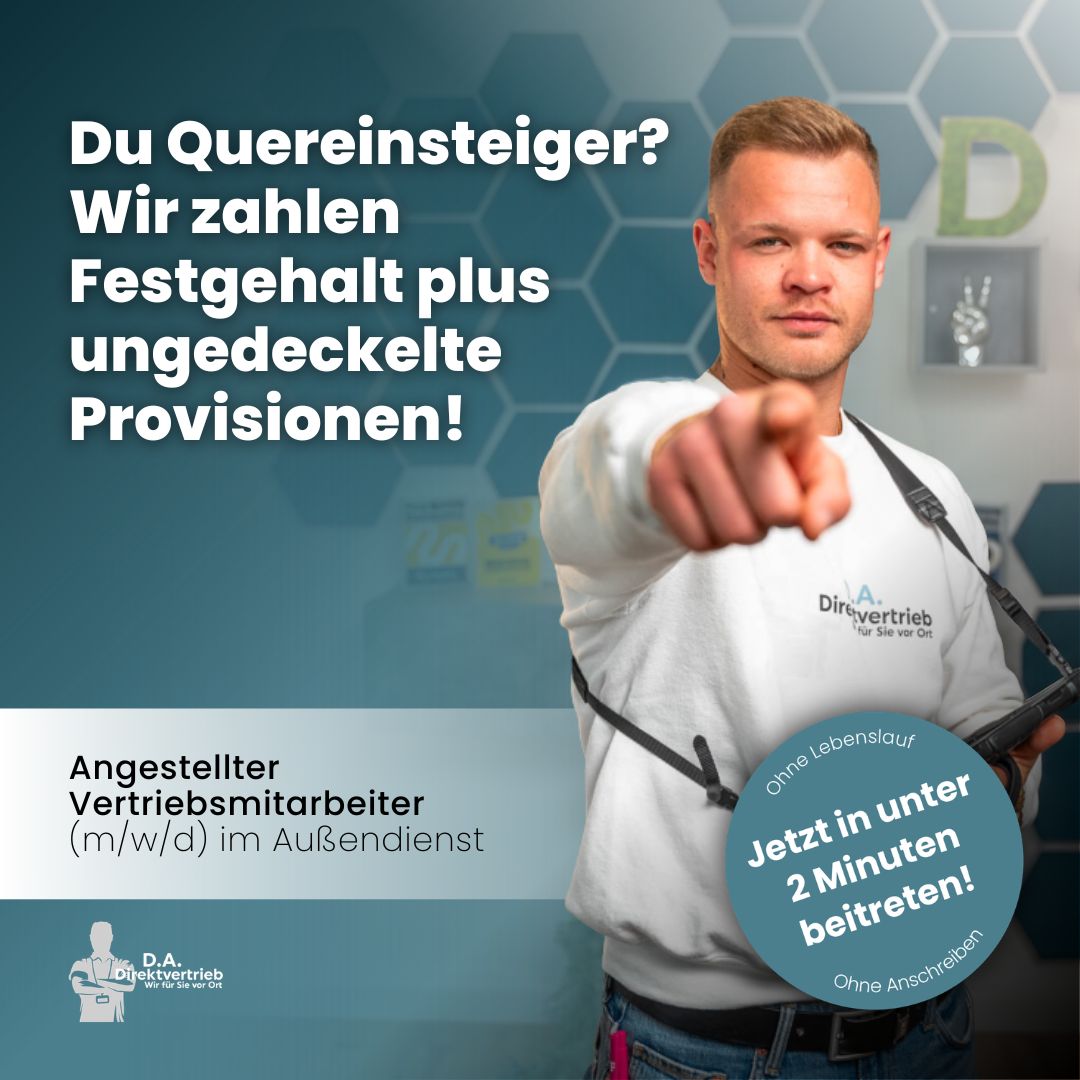 D.A.Direktvertrieb Facebook ad: Bist Du es leid, in einem Job festzustecken…