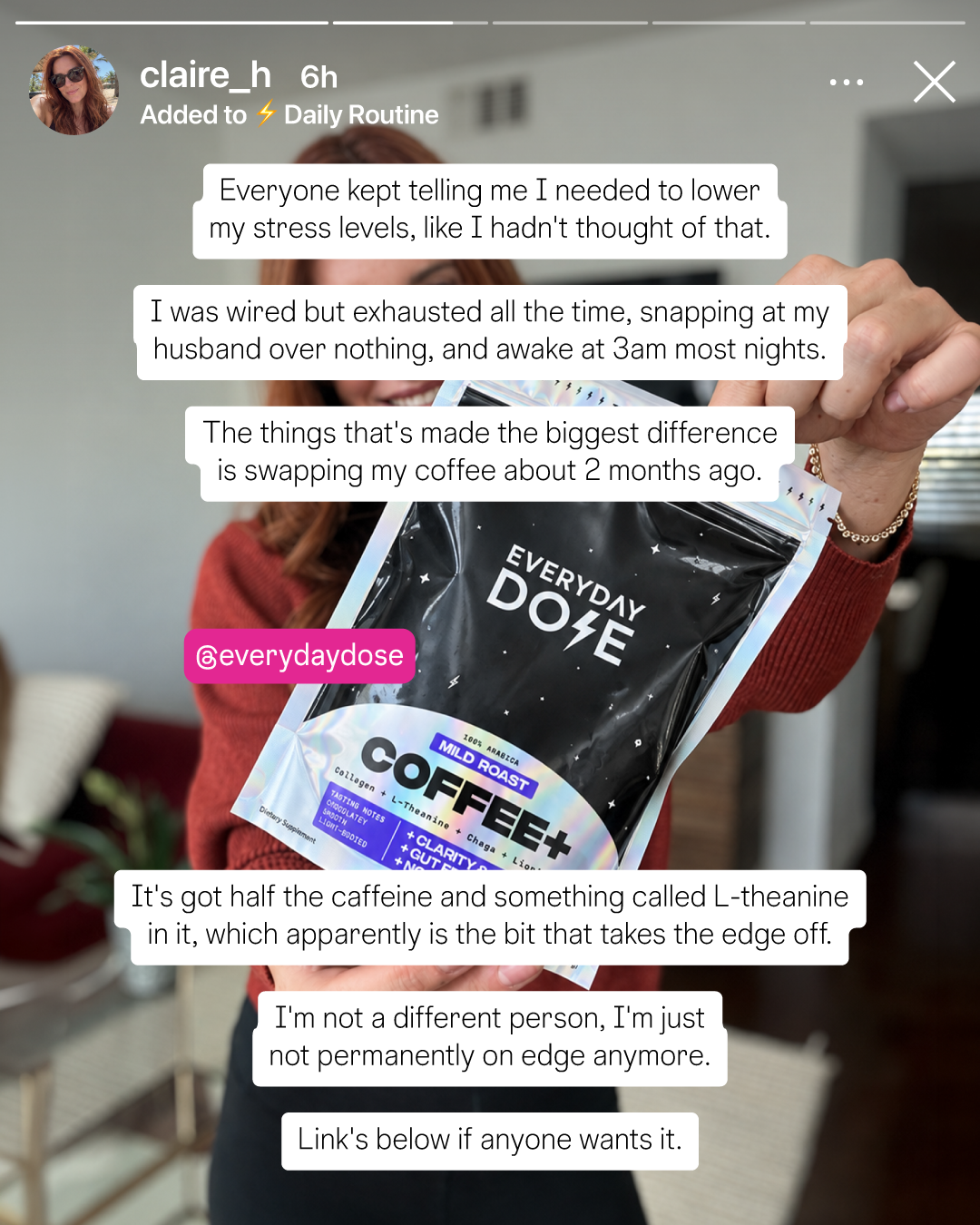 Everyday Dose Facebook ad: Pour Yourself Coffee That Does More
