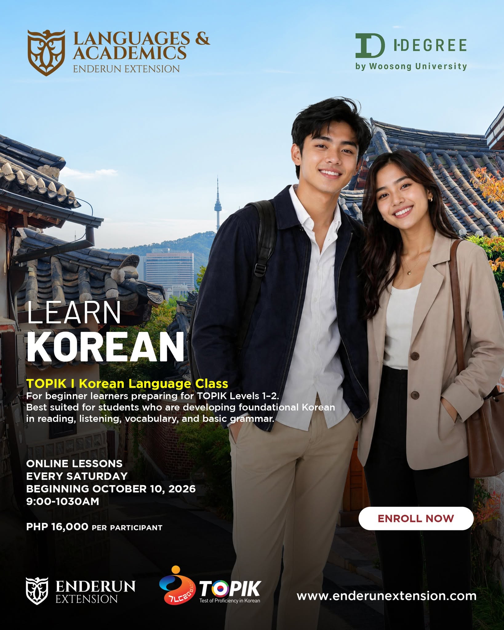 Enderun Extension Facebook ad: Learn Korean Unlock New Opportunities - Enderun Extension