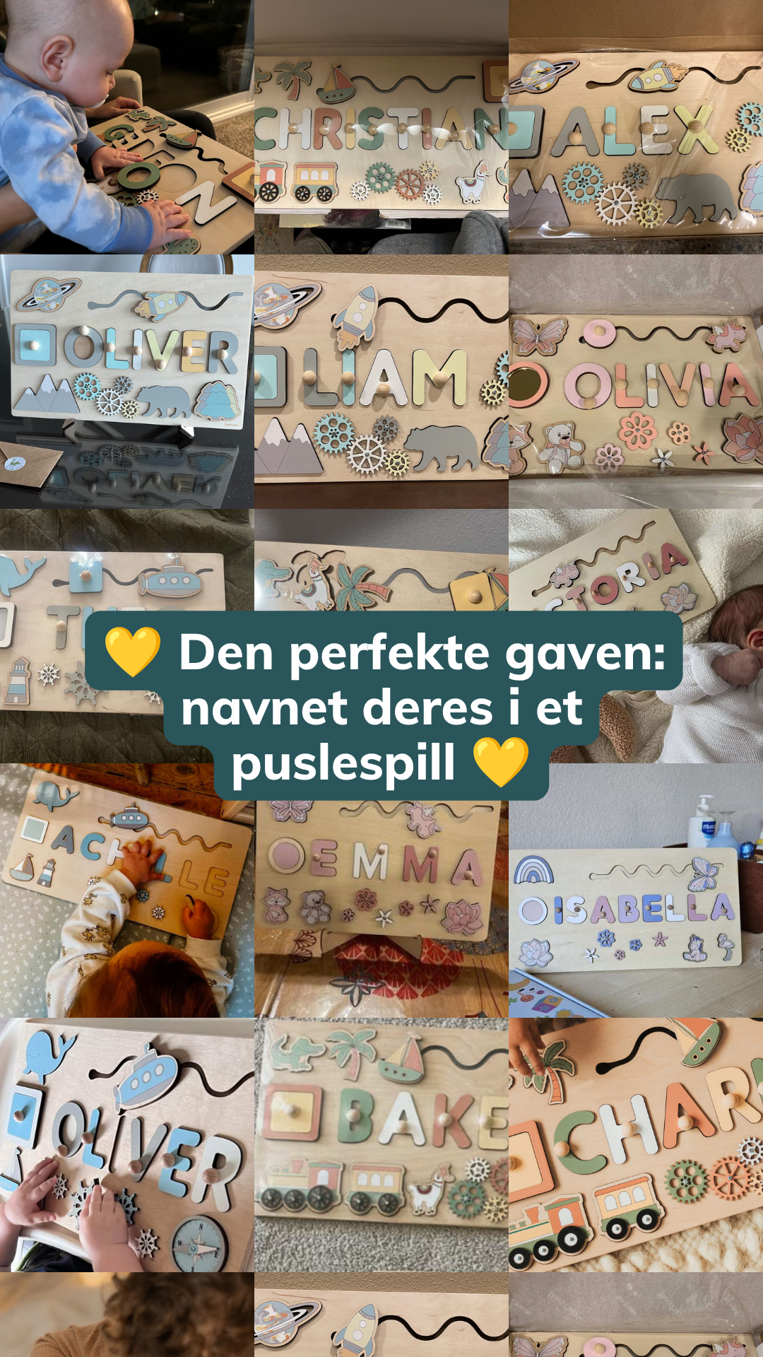 Montessori Toddlers Sverige Facebook ad: Personlig navnepuslespill
