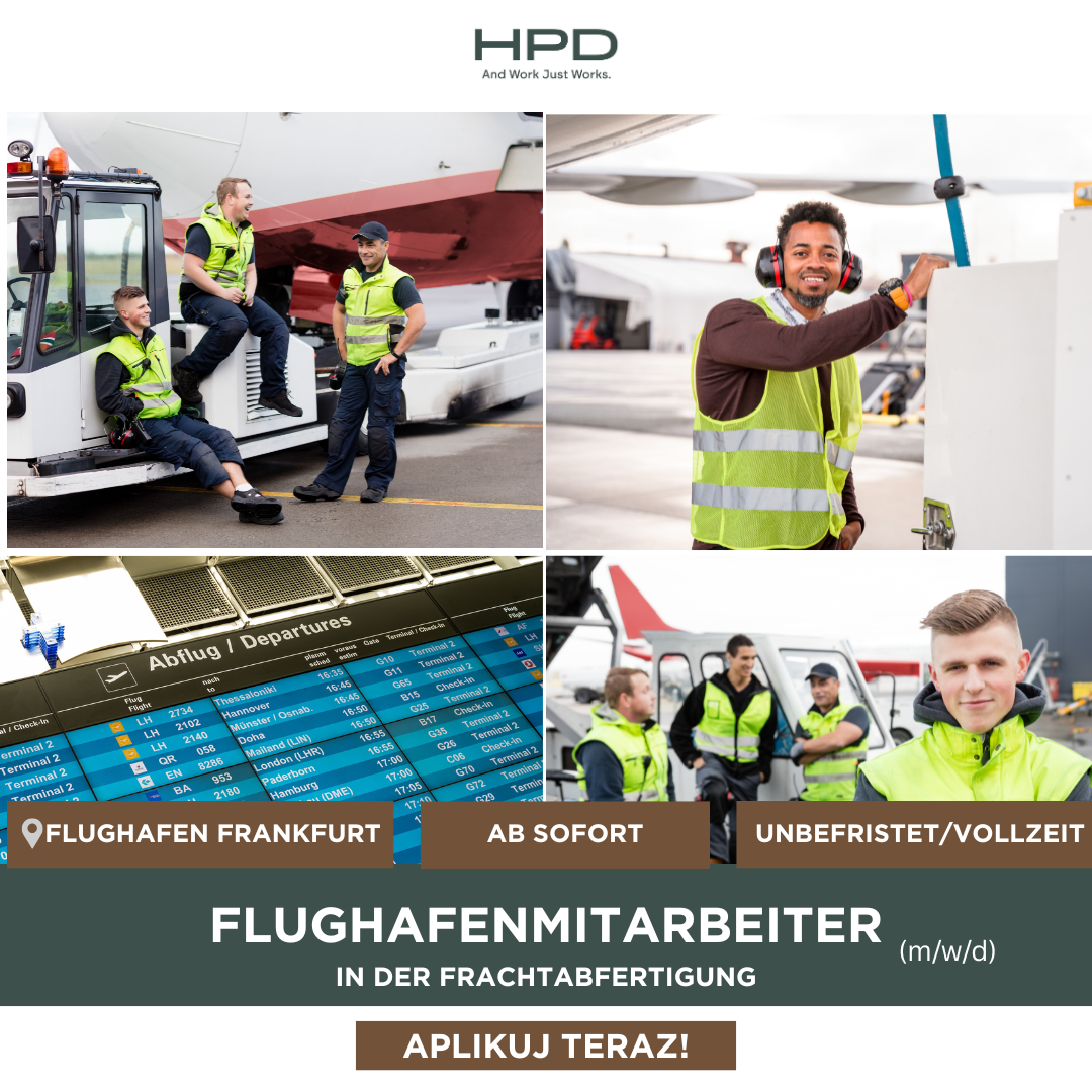 HPD Group Facebook ad: Flughafenmitarbeiter(m/w/d) für die Frachtabfertigung…