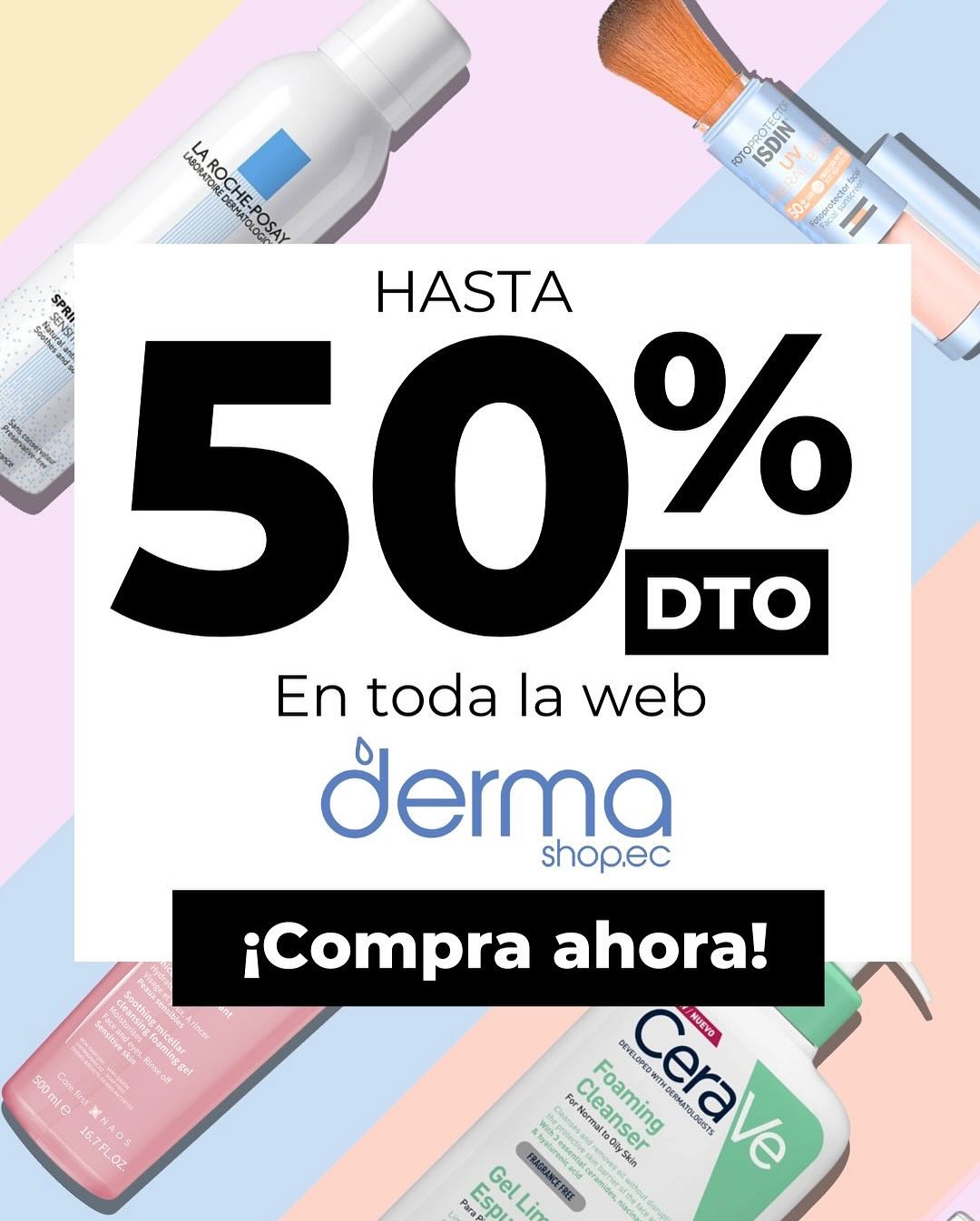 Dermashop Tienda Dermatológica Facebook ad: ¡HASTA -50% OFF MEGA OFERTAS FLASH!