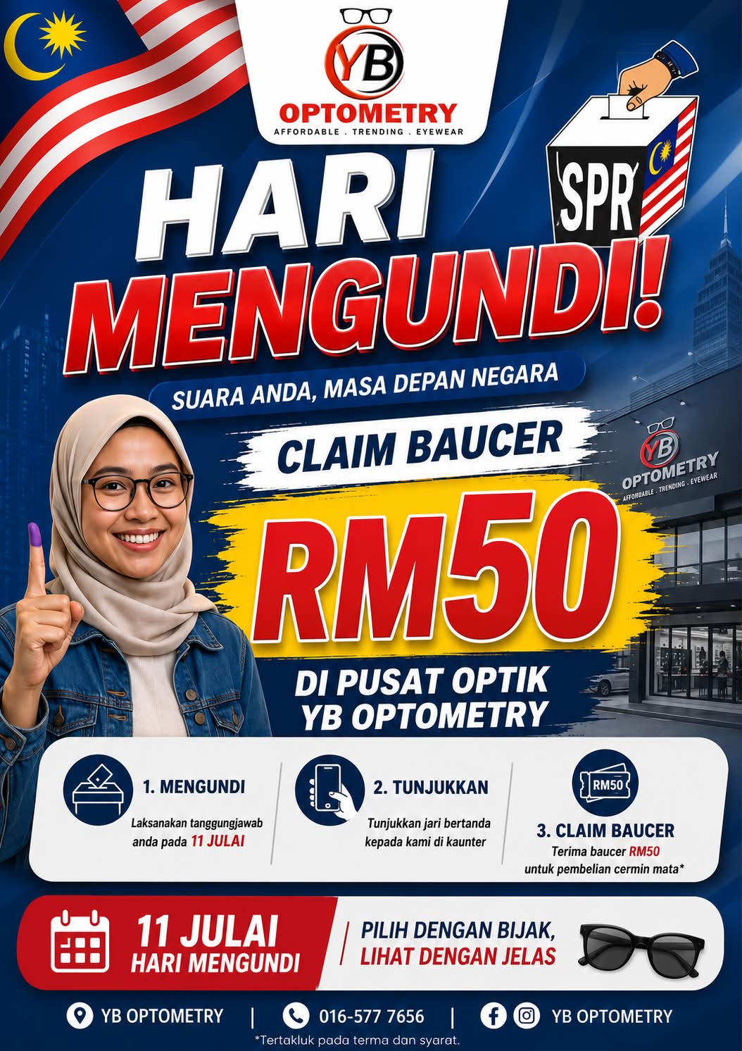 YB Optometry Facebook ad: HARI MENGUNDI SPECIAL