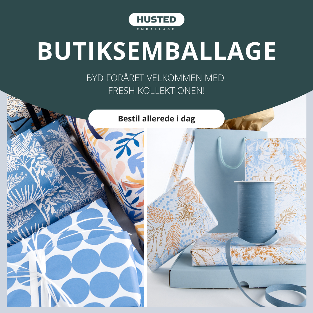 Husted emballage Facebook ad: Se hele sortimentet