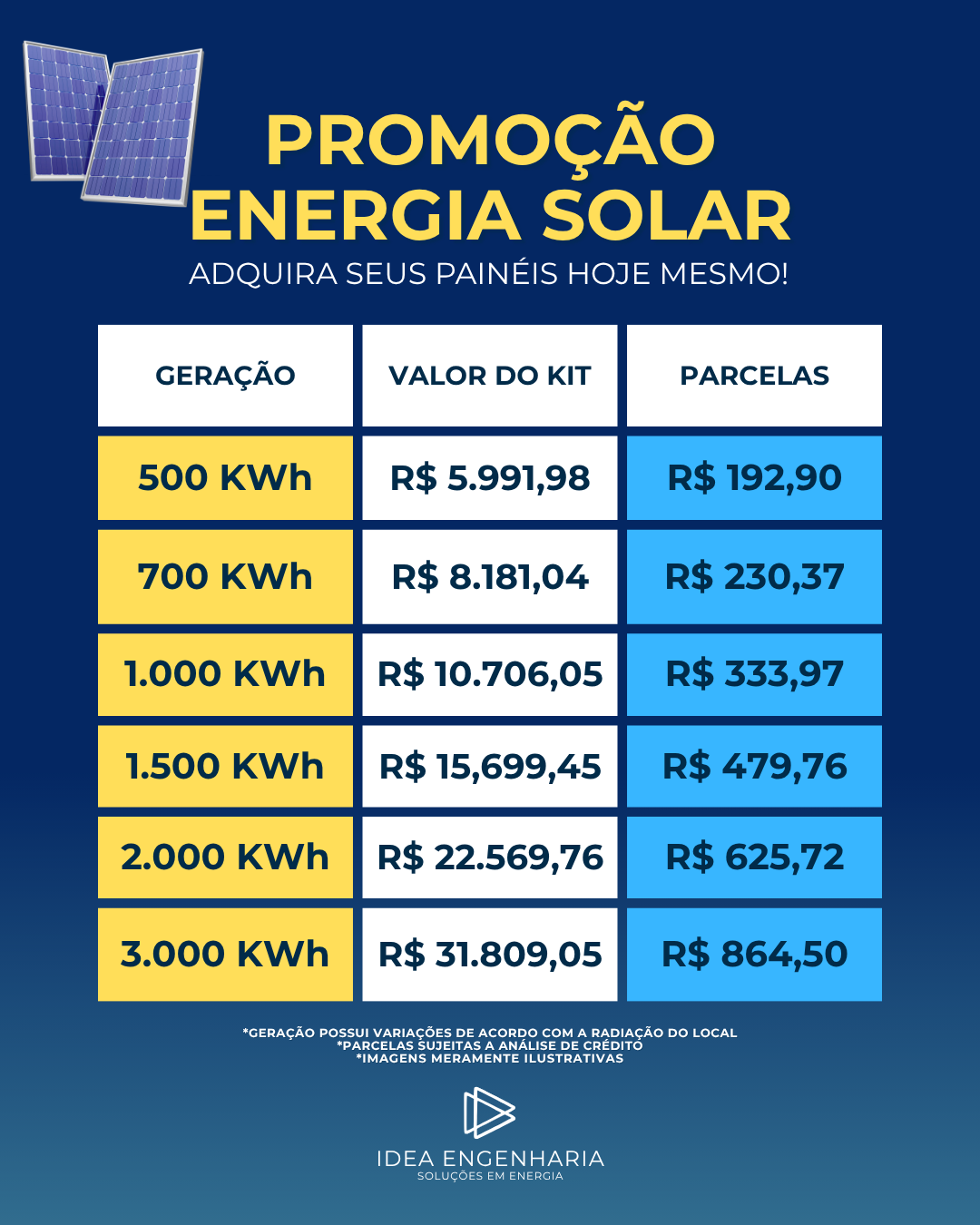 Idea Engenharia Solar Facebook ad