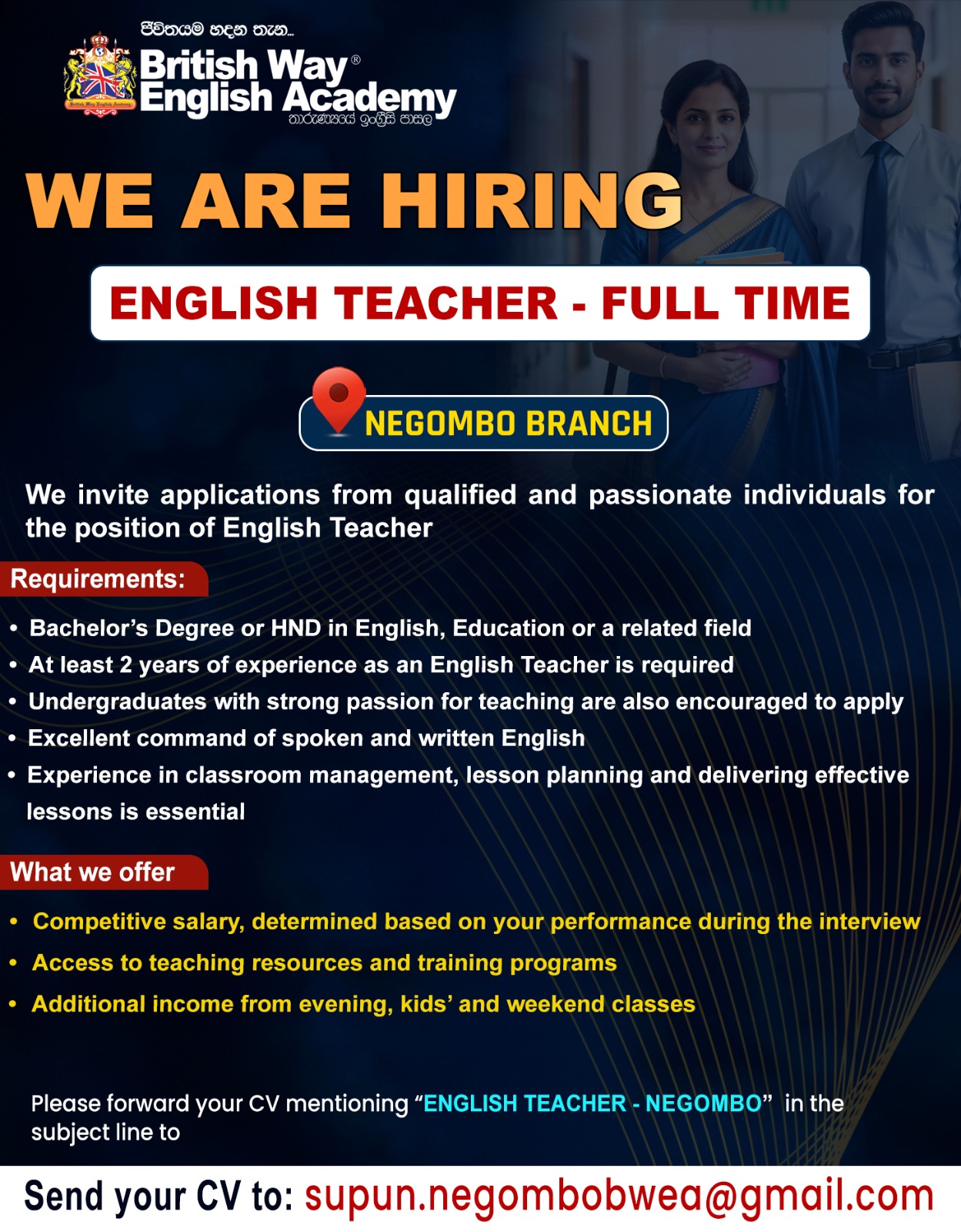 British Way English Academy - Negombo Facebook ad